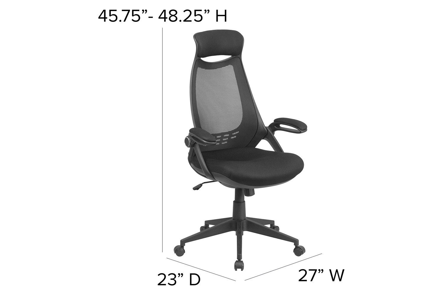 BLNK - Ivan High-Back Mesh Executive Swivel Office Chair with Flip-Up Arms