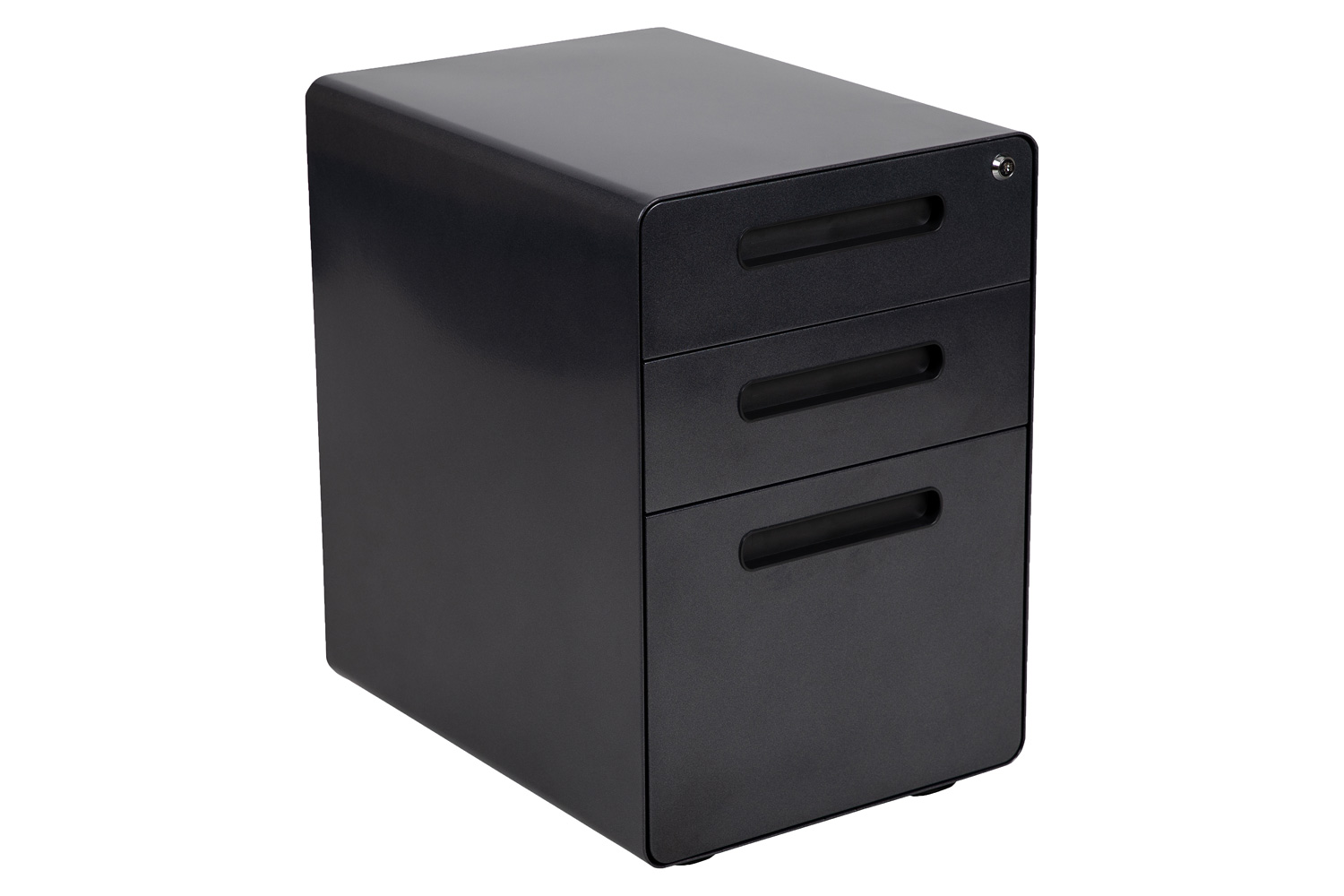 BLNK Wren Ergonomic 3-Drawer Mobile Locking Filing Cabinet with Anti-Tilt Mechanism and Letter-Legal Drawer - Black