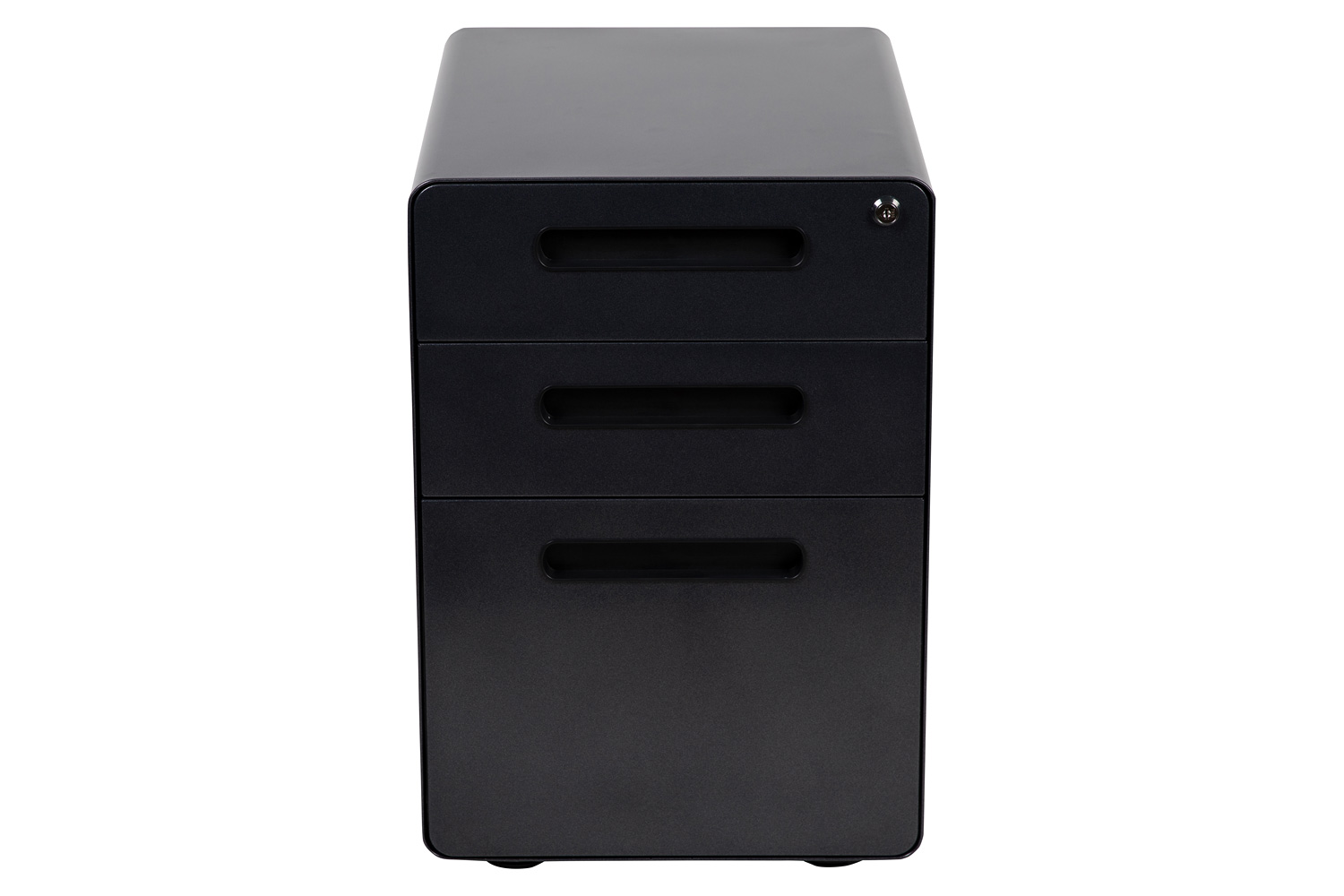 BLNK Wren Ergonomic 3-Drawer Mobile Locking Filing Cabinet with Anti-Tilt Mechanism and Letter-Legal Drawer - Black