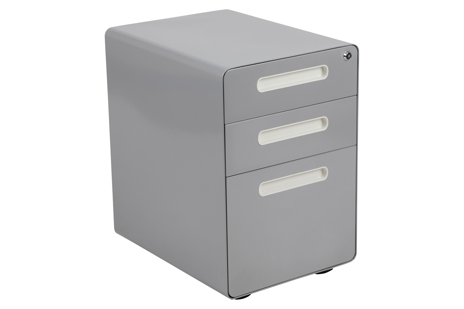 BLNK Wren Ergonomic 3-Drawer Mobile Locking Filing Cabinet with Anti-Tilt Mechanism and Letter-Legal Drawer - Gray