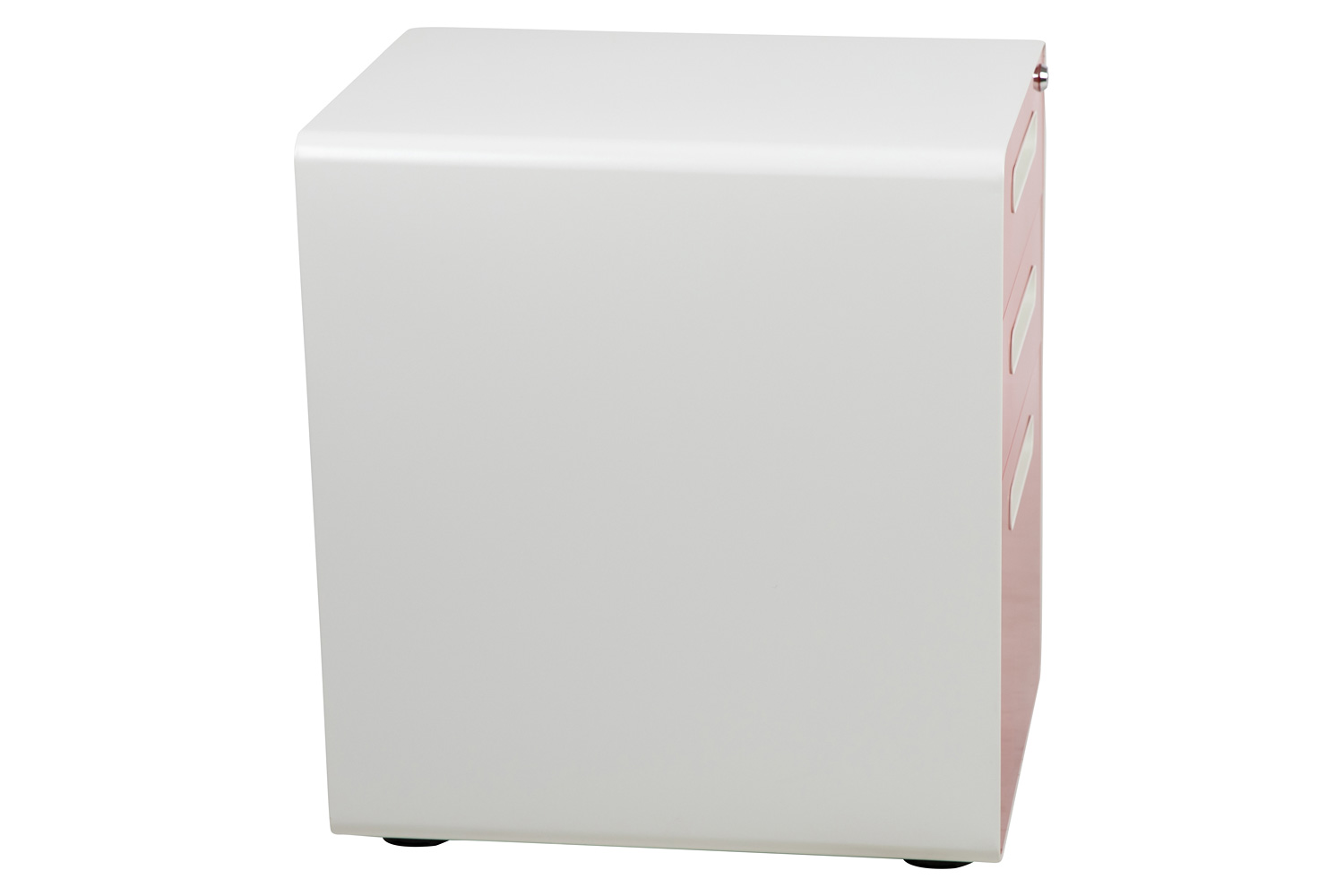 BLNK Wren Ergonomic 3-Drawer Mobile Locking Filing Cabinet with Anti-Tilt Mechanism and Letter-Legal Drawer - White/Red