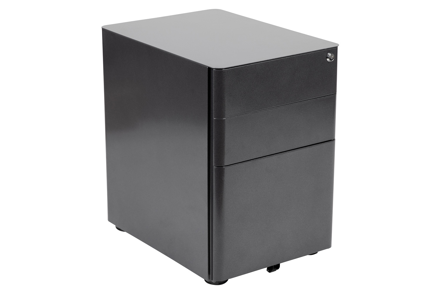 BLNK Warner 3-Drawer Mobile Locking Filing Cabinet with Anti-Tilt Mechanism and Letter-Legal Drawer - Black