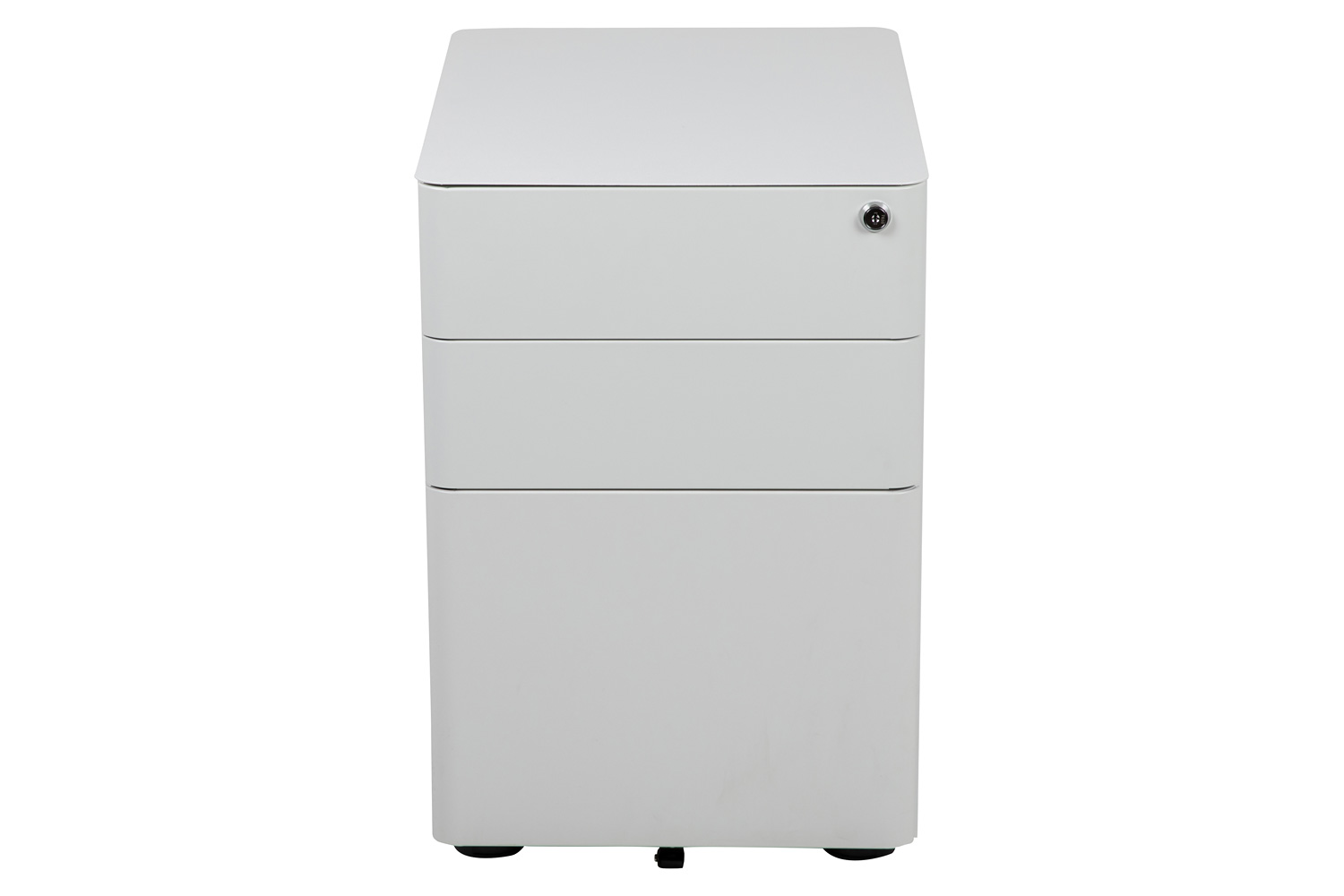 BLNK Warner 3-Drawer Mobile Locking Filing Cabinet with Anti-Tilt Mechanism and Letter-Legal Drawer - White