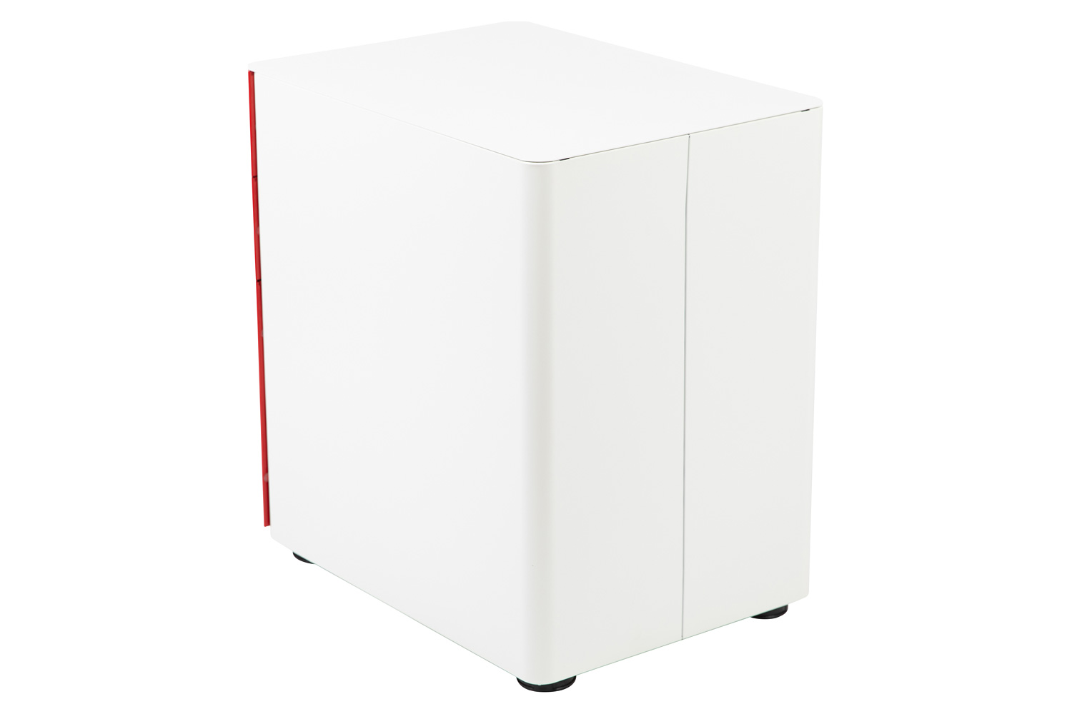 BLNK Warner 3-Drawer Mobile Locking Filing Cabinet with Anti-Tilt Mechanism and Letter-Legal Drawer - White/Red