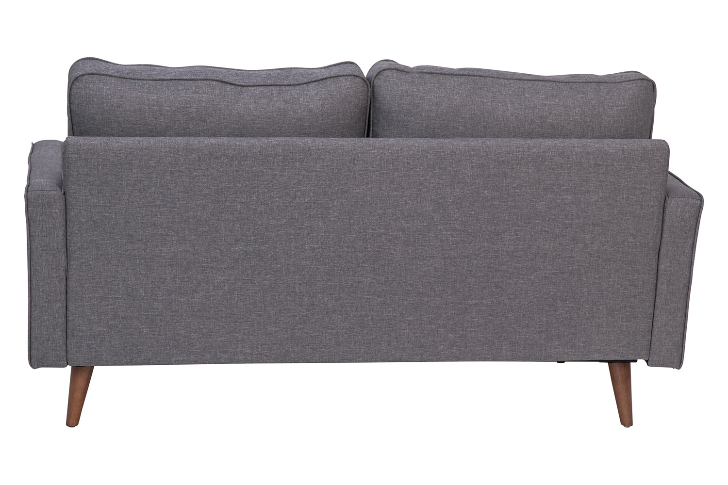 BLNK™ Hudson Mid-Century Modern Loveseat Sofa with Tufted Faux Linen Upholstery and Solid Wood Legs - Slate Gray