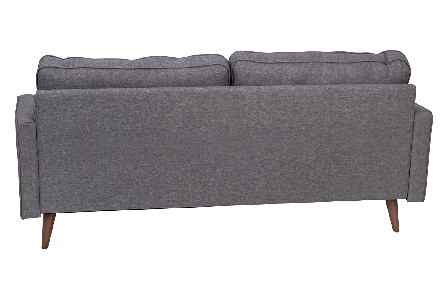 BLNK Hudson Mid-Century Modern Sofa with Tufted Faux Linen Upholstery and Solid Wood Legs - Dark Gray