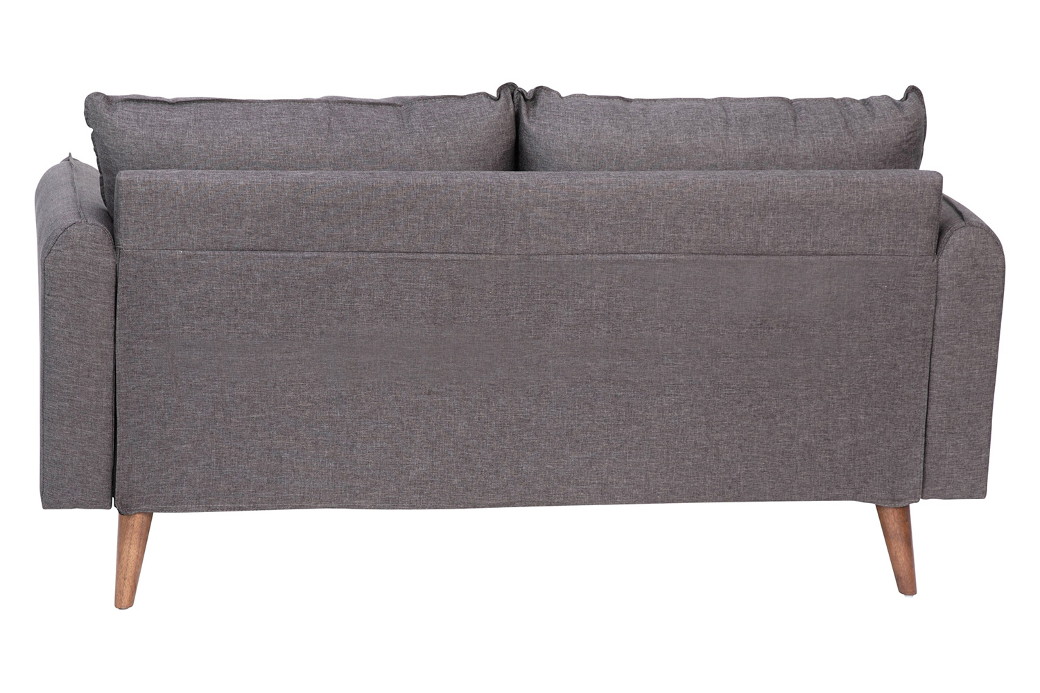 BLNK Evie Faux Linen Fabric Mid-Century Modern Loveseat Sofa with Solid Wood Legs - Stone Gray