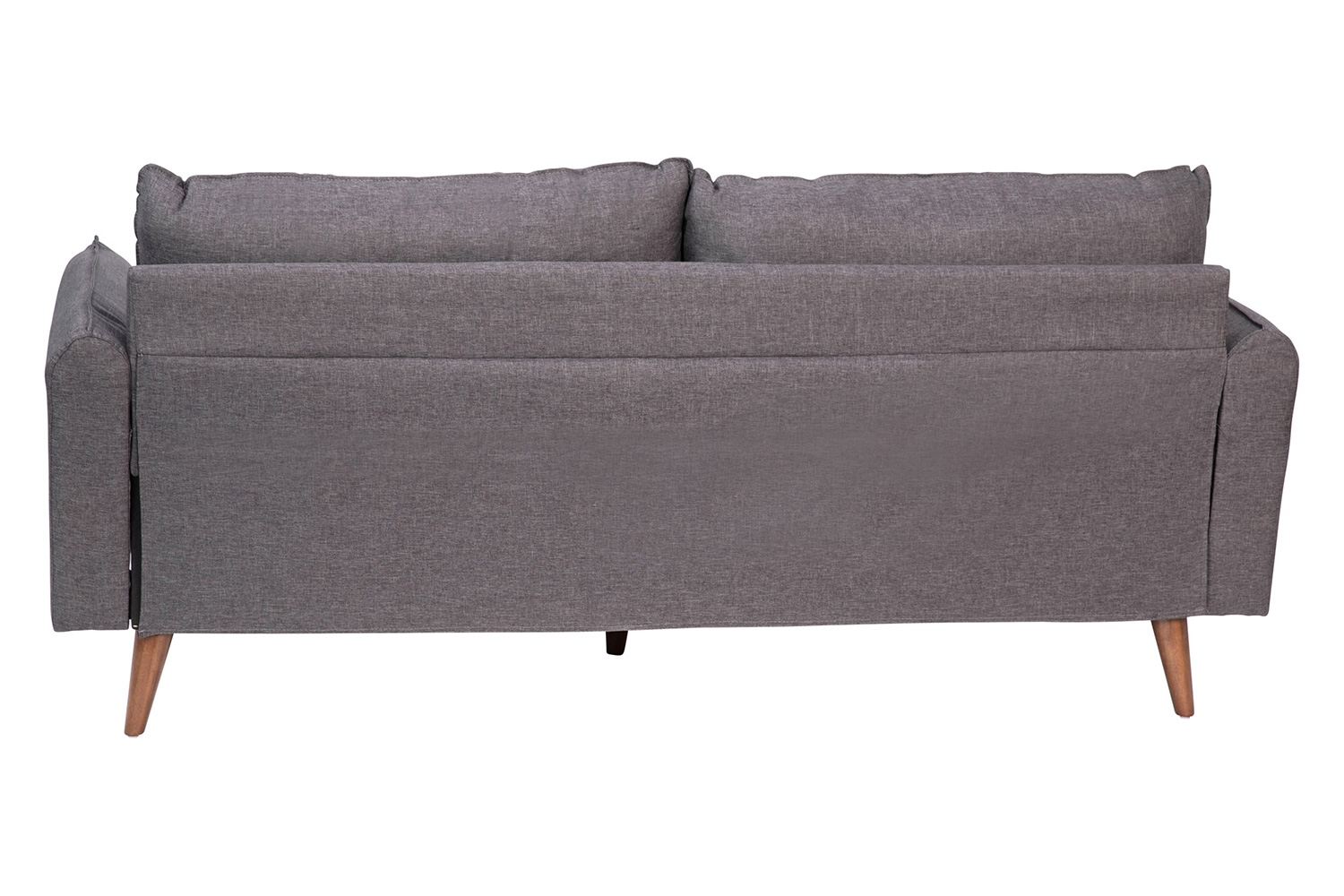 BLNK Evie Faux Linen Fabric Mid-Century Modern Sofa with Solid Wood Legs - Stone Gray