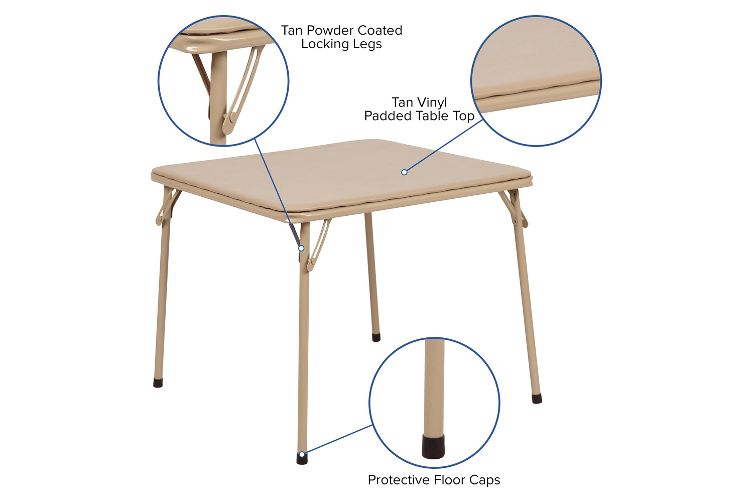 BLNK™ Mindy Kids Folding Table and Chair Set 3 Piece - Tan