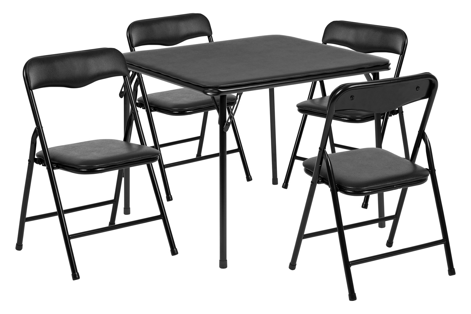 BLNK Mindy Kids Folding Table and Chair Set 5 Piece - Black