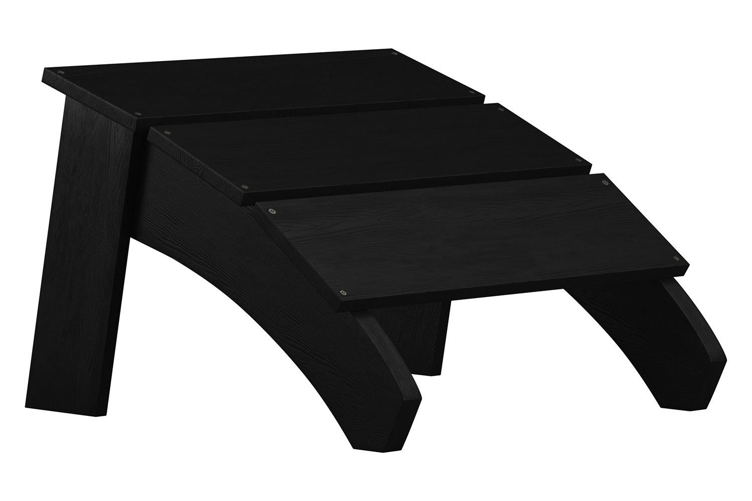 BLNK™ Sawyer Commercial All-Weather Poly Resin Wood Adirondack Ottoman Foot Rest - Black