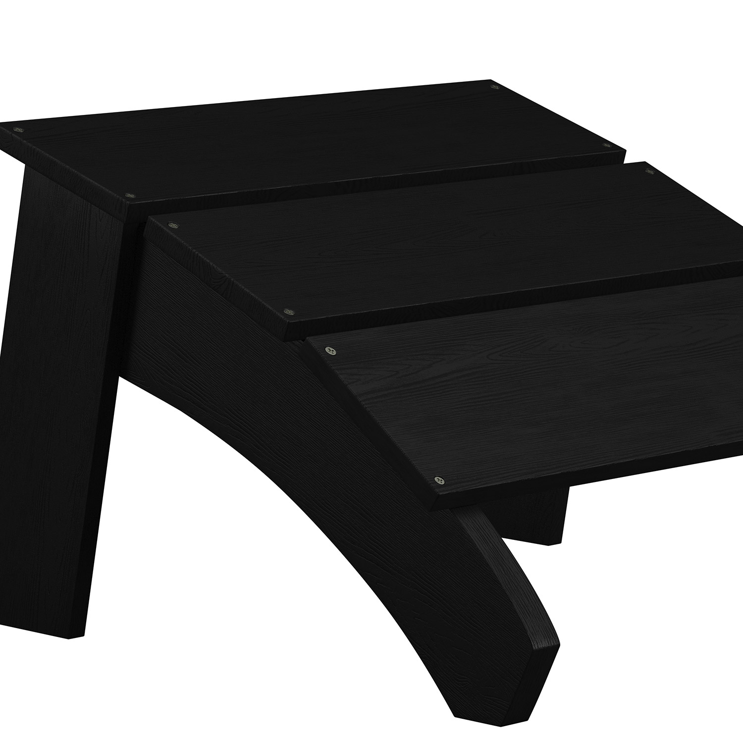 BLNK™ Sawyer Commercial All-Weather Poly Resin Wood Adirondack Ottoman Foot Rest - Black