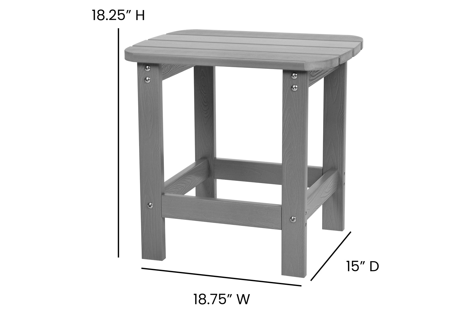 BLNK - Charlestown Commercial All-Weather Poly Resin Wood Adirondack Chairs with Side Table 2 Pack