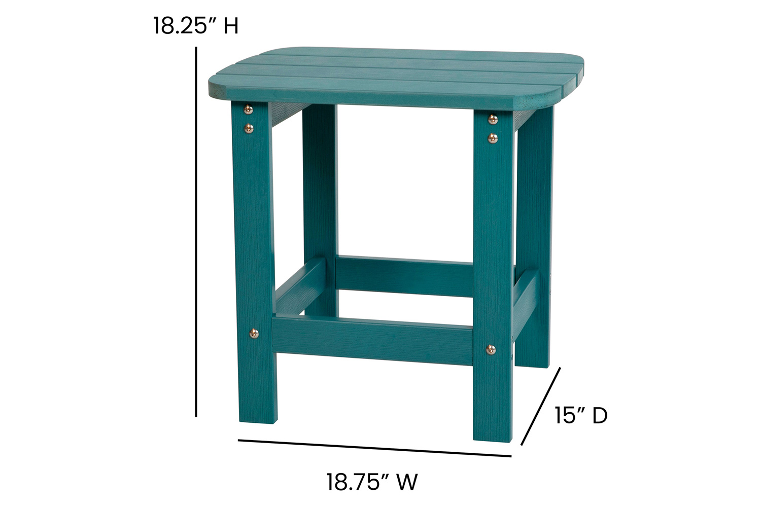 BLNK Charlestown Commercial All-Weather Poly Resin Wood Adirondack Chairs with Side Table 2 Pack - Sea Foam