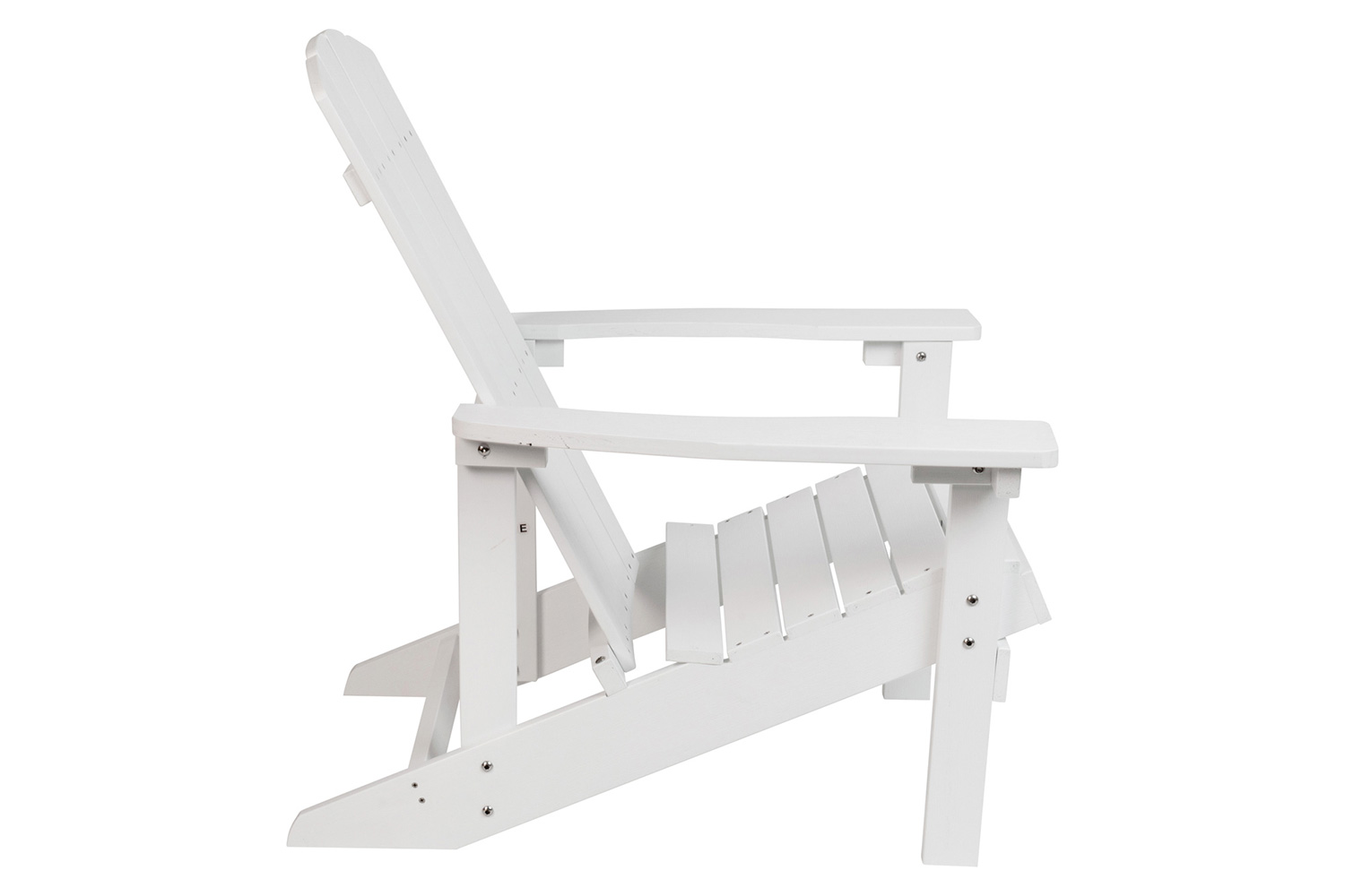 BLNK Charlestown Commercial All-Weather Poly Resin Wood Adirondack Chairs with Side Table 2 Pack - White