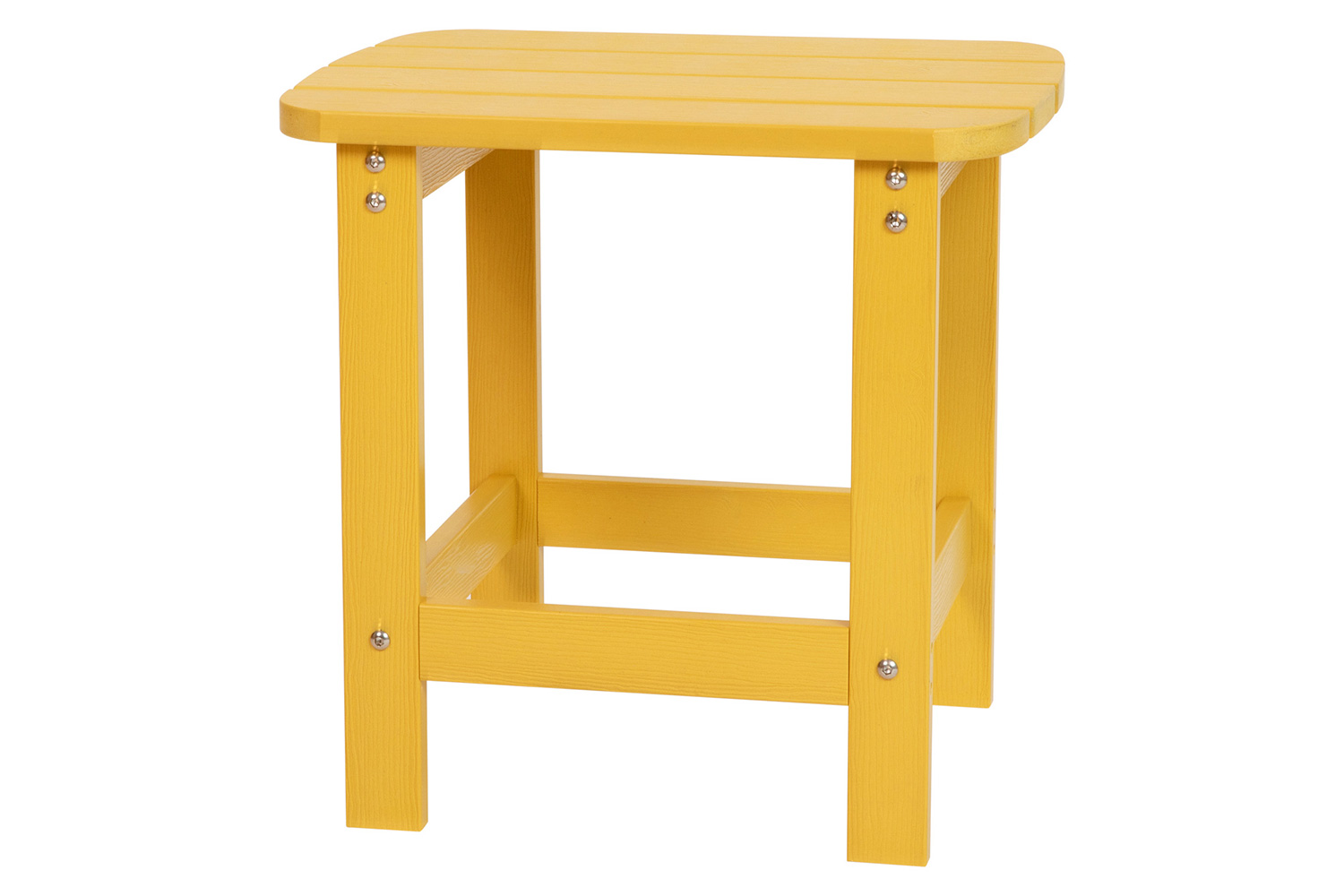 BLNK Charlestown Commercial All-Weather Poly Resin Wood Adirondack Chairs with Side Table 2 Pack - Yellow