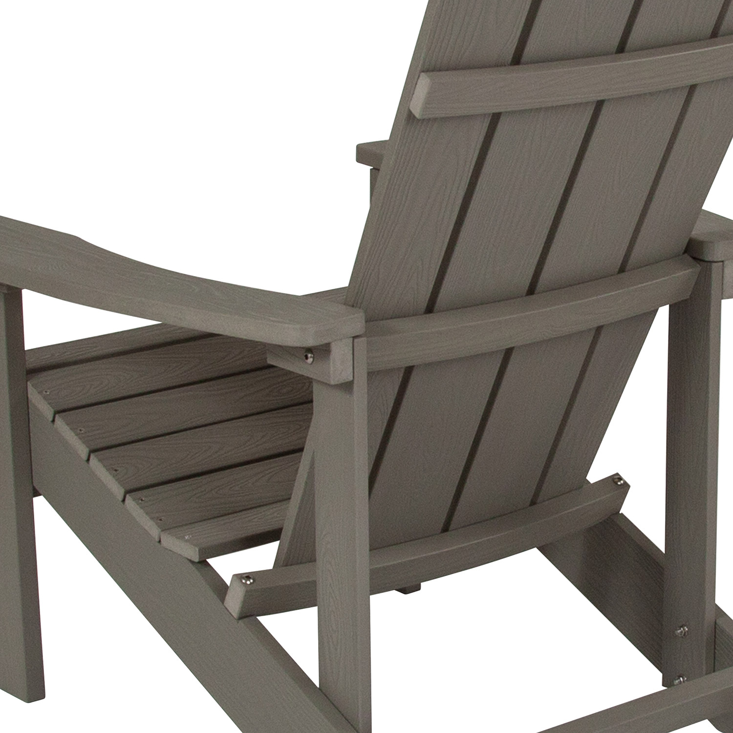 BLNK™ Charlestown Commercial All-Weather Poly Resin Wood Adirondack Chair - Gray