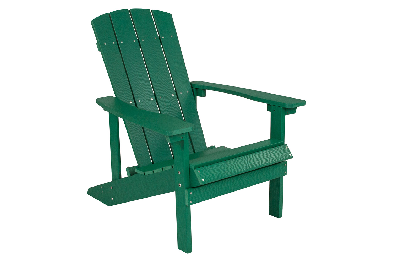 BLNK Charlestown Commercial Poly Resin Wood Adirondack Chair Set with Star and Moon Firepit with Mesh Cover 3 Piece - Green