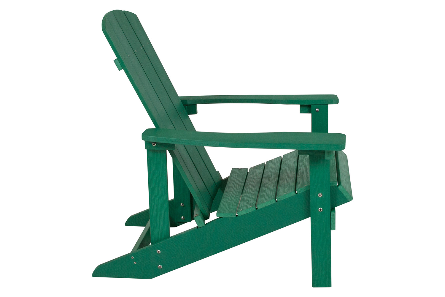 BLNK Charlestown Commercial Poly Resin Wood Adirondack Chair Set with Star and Moon Firepit with Mesh Cover 3 Piece - Green