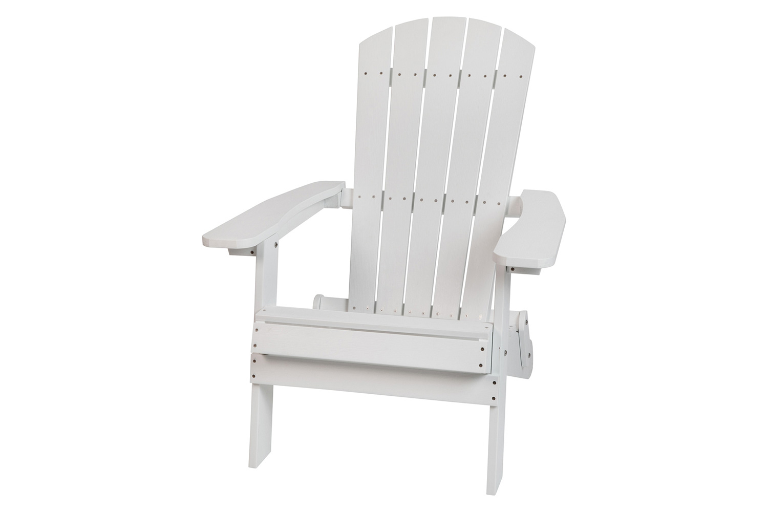 BLNK - Charlestown Commercial All-Weather Poly Resin Wood Folding Adirondack Chair with Side Table 2 Pack