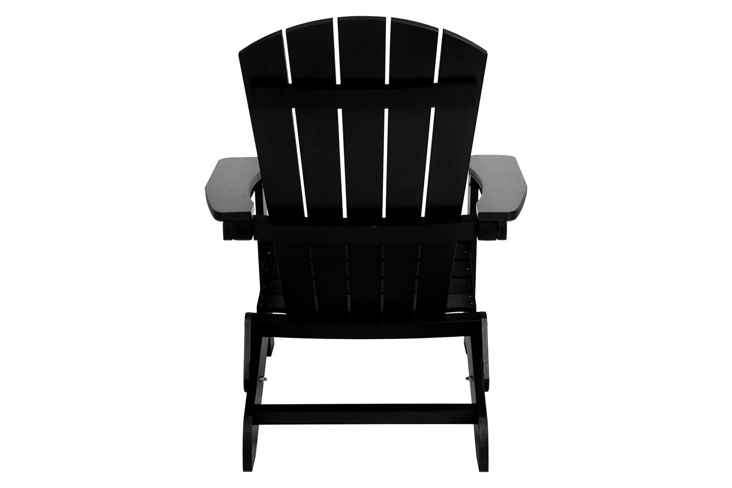 BLNK™ Charlestown Commercial All-Weather Poly Resin Wood Folding Adirondack Chair - Black