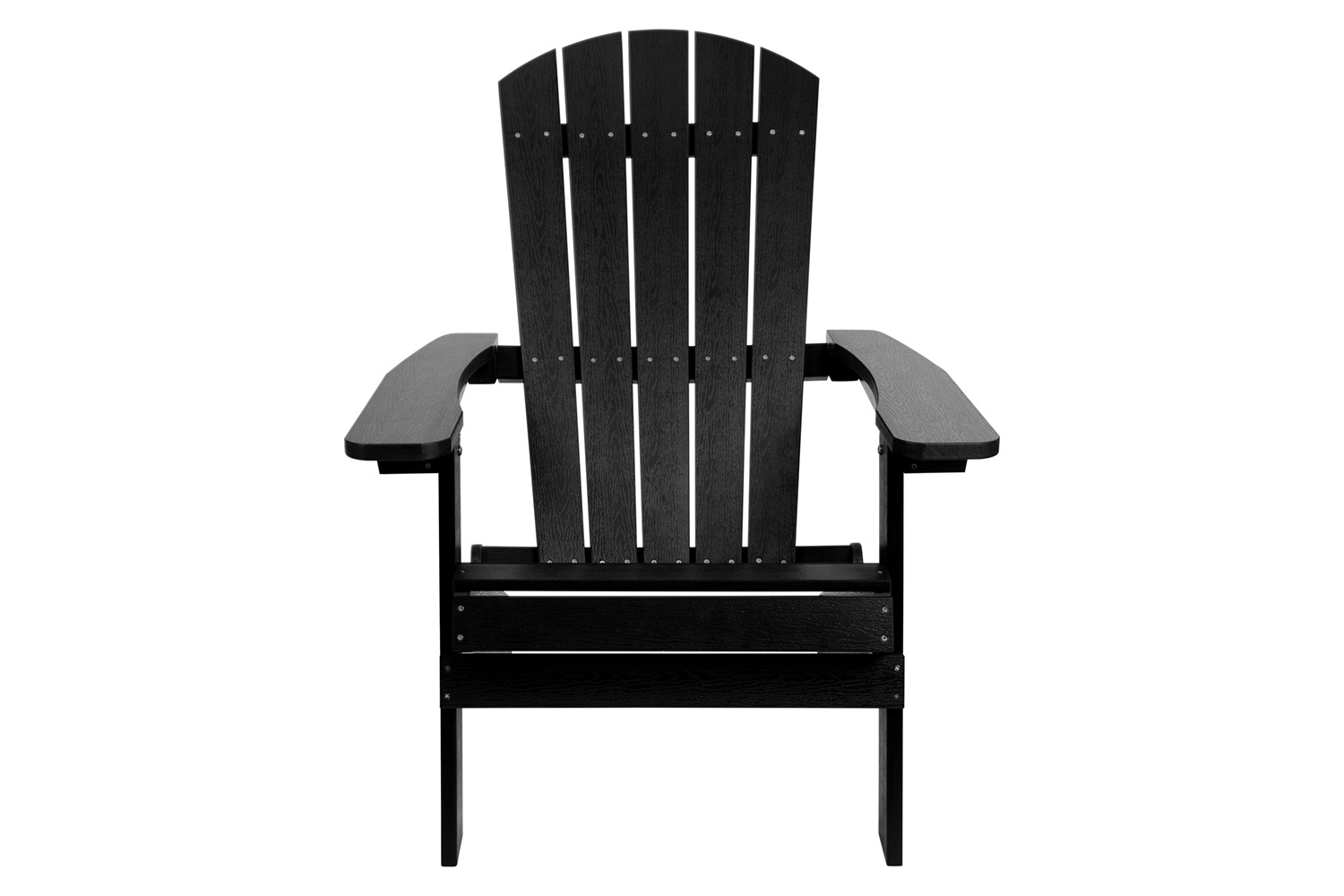 BLNK™ Charlestown Commercial All-Weather Poly Resin Wood Folding Adirondack Chair - Black