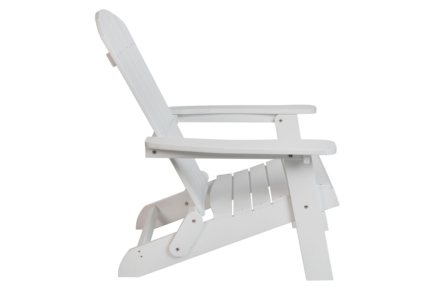 BLNK Charlestown Commercial All-Weather Poly Resin Wood Folding Adirondack Chair - White