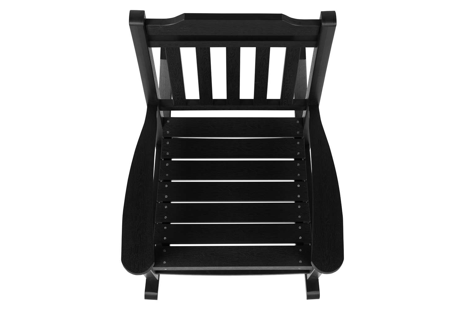 BLNK Winston All-Weather Poly Resin Rocking Chairs with Accent Side Table Set of 2 - Black