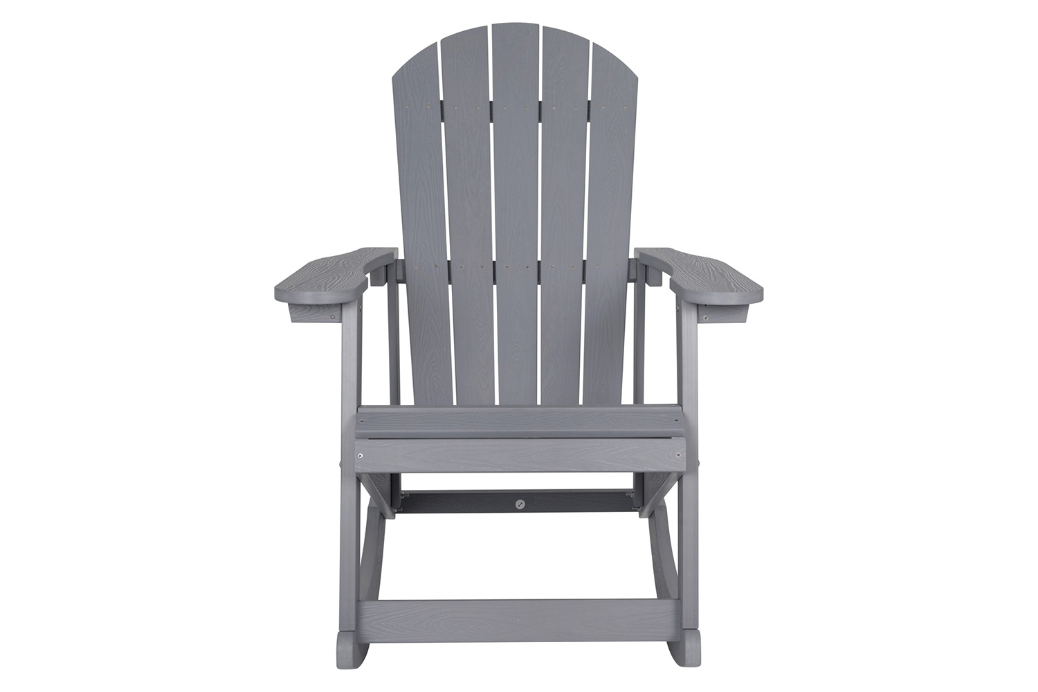 BLNK™ Savannah Commercial Poly Resin Wood All-Weather Adirondack Rocking Chair with Rust Resistant Stainless Steel Hardware - Gray