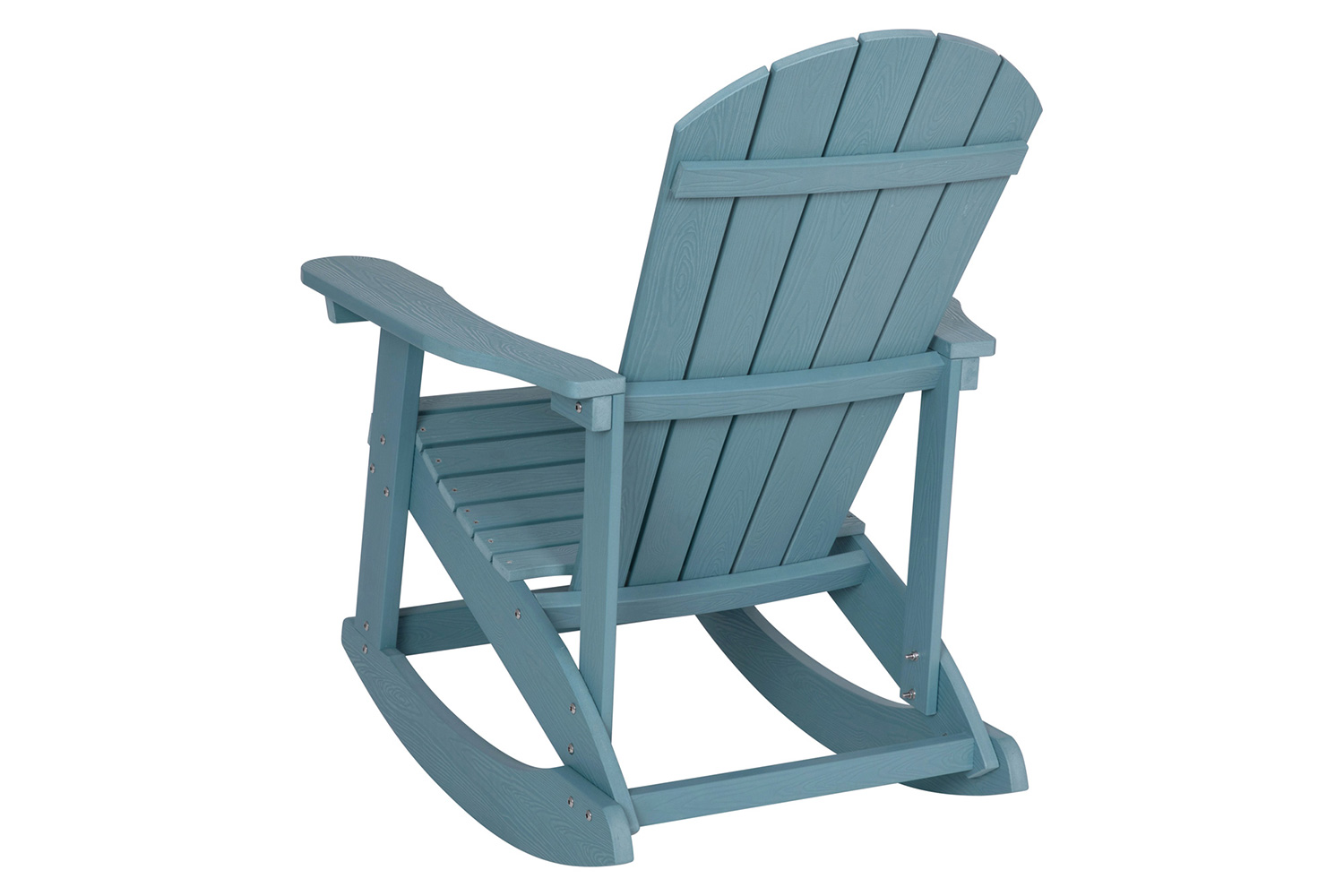 BLNK™ Savannah Commercial Poly Resin Wood All-Weather Adirondack Rocking Chair with Rust Resistant Stainless Steel Hardware Set of 2 - Sea Foam