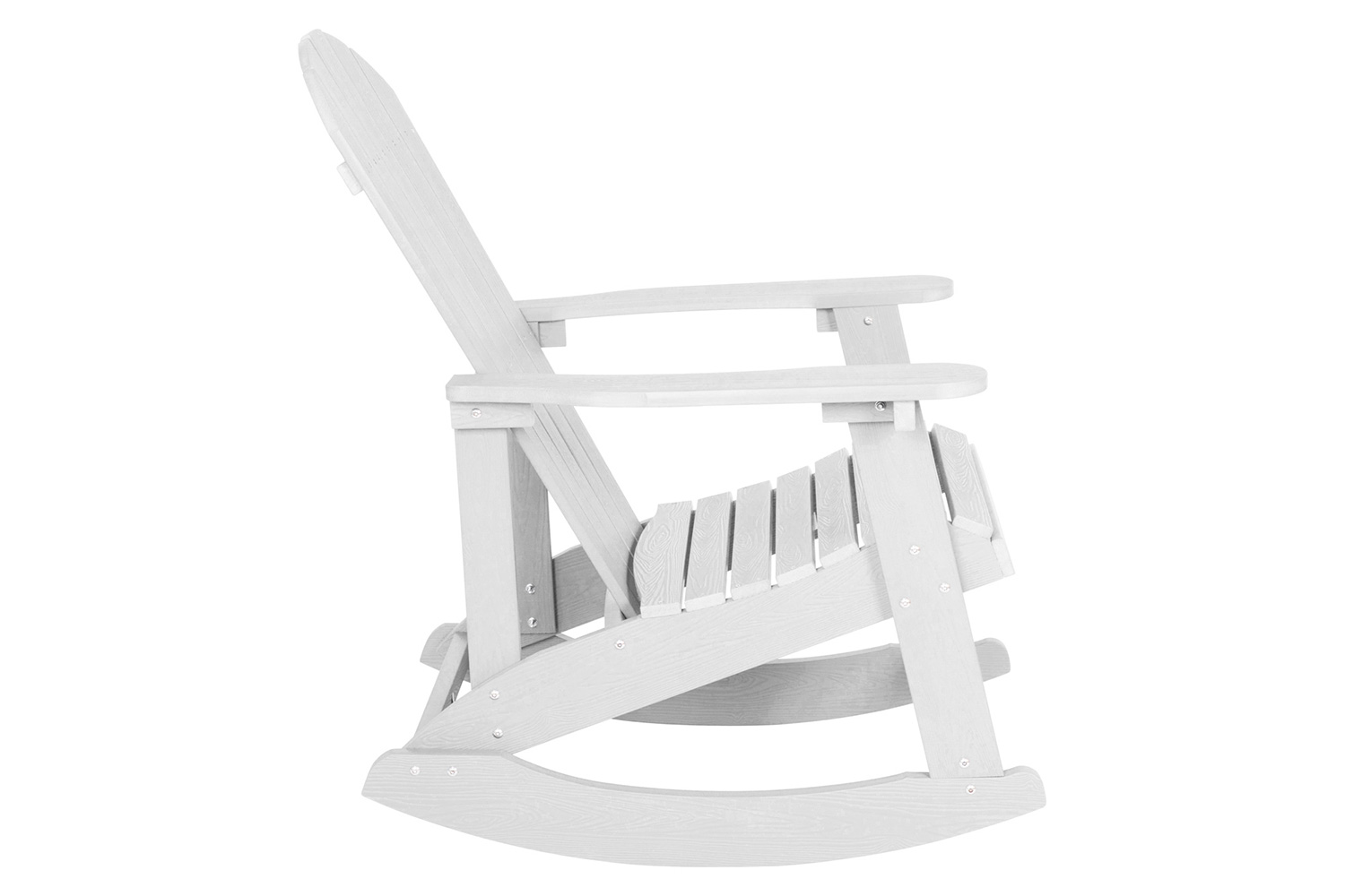 BLNK Savannah Commercial Poly Resin Wood All-Weather Adirondack Rocking Chair with Rust Resistant Stainless Steel Hardware Set of 2 - White