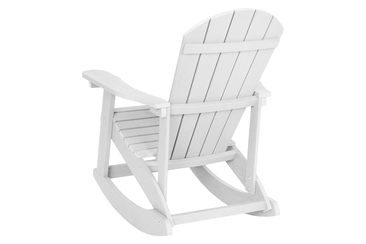 BLNK Savannah Commercial Poly Resin Wood All-Weather Adirondack Rocking Chair with Rust Resistant Stainless Steel Hardware Set of 2 - White