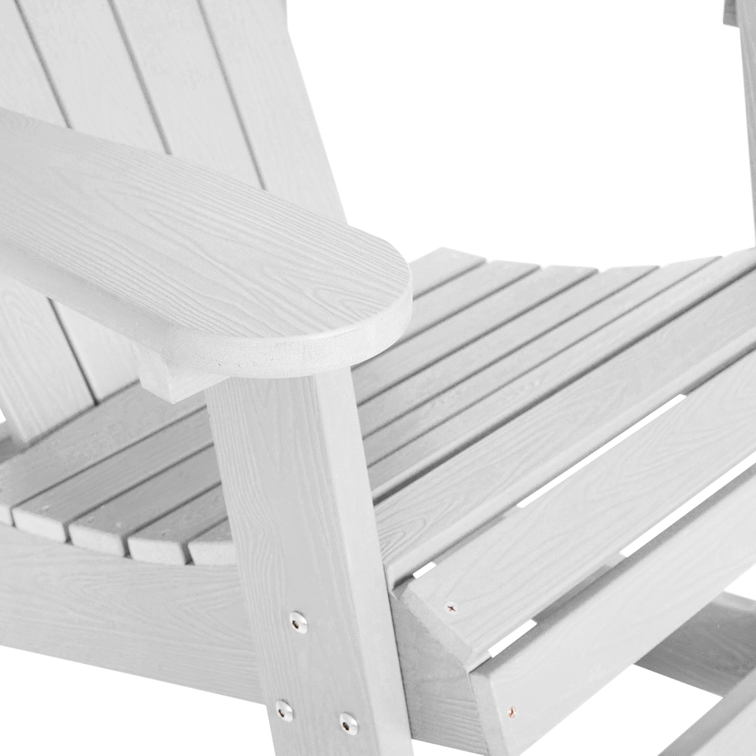 BLNK Savannah Commercial Poly Resin Wood All-Weather Adirondack Rocking Chair with Rust Resistant Stainless Steel Hardware Set of 2 - White