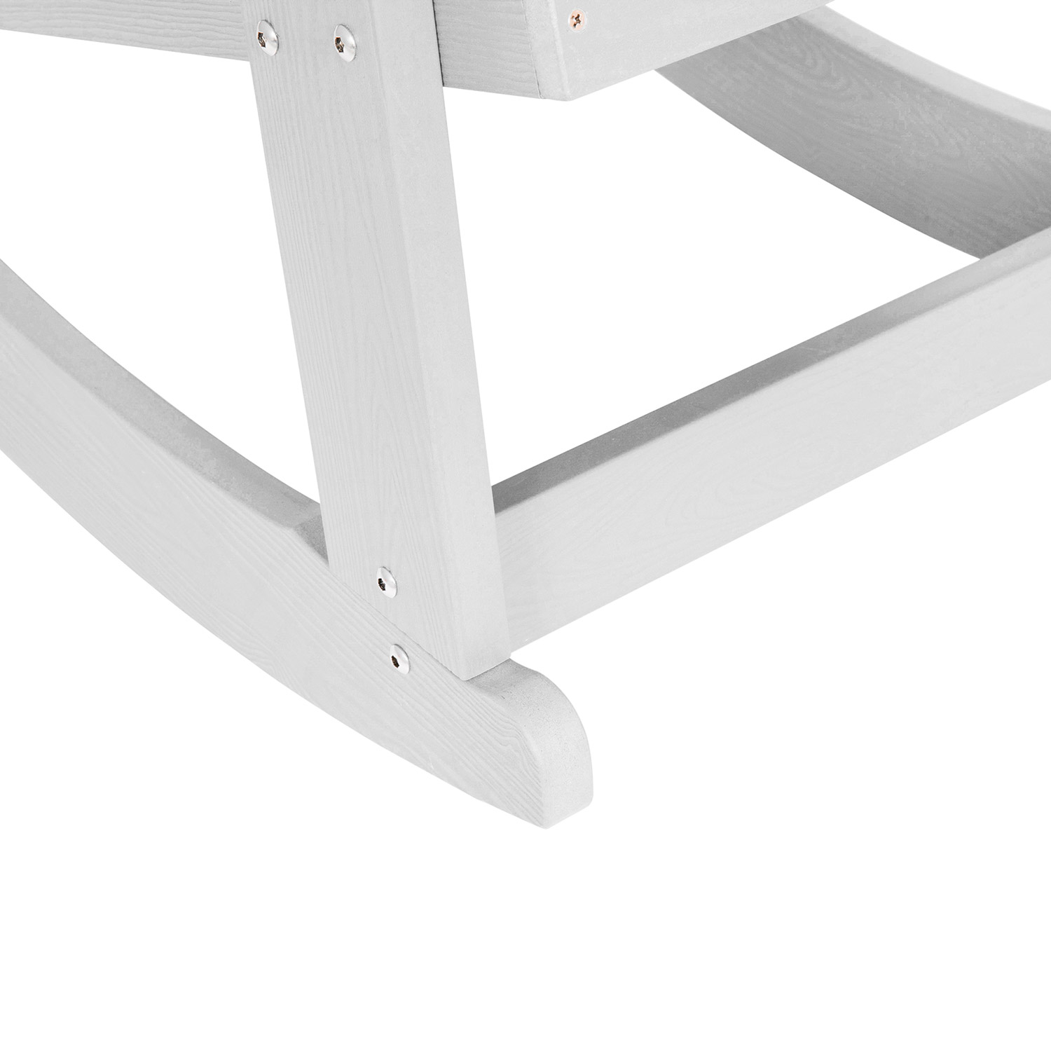 BLNK Savannah Commercial Poly Resin Wood All-Weather Adirondack Rocking Chair with Rust Resistant Stainless Steel Hardware Set of 2 - White