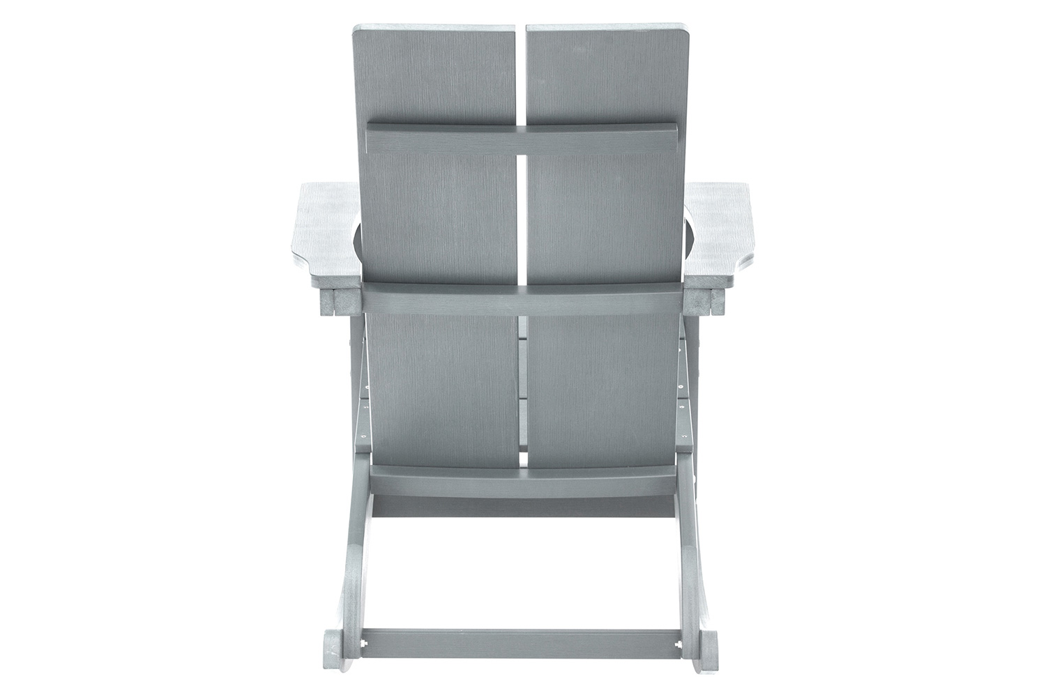 BLNK Finn Commercial All-Weather Poly Resin 2-Slat Rocking Adirondack Chair with Rust Resistant Stainless Steel Hardware Set of 2 - Gray