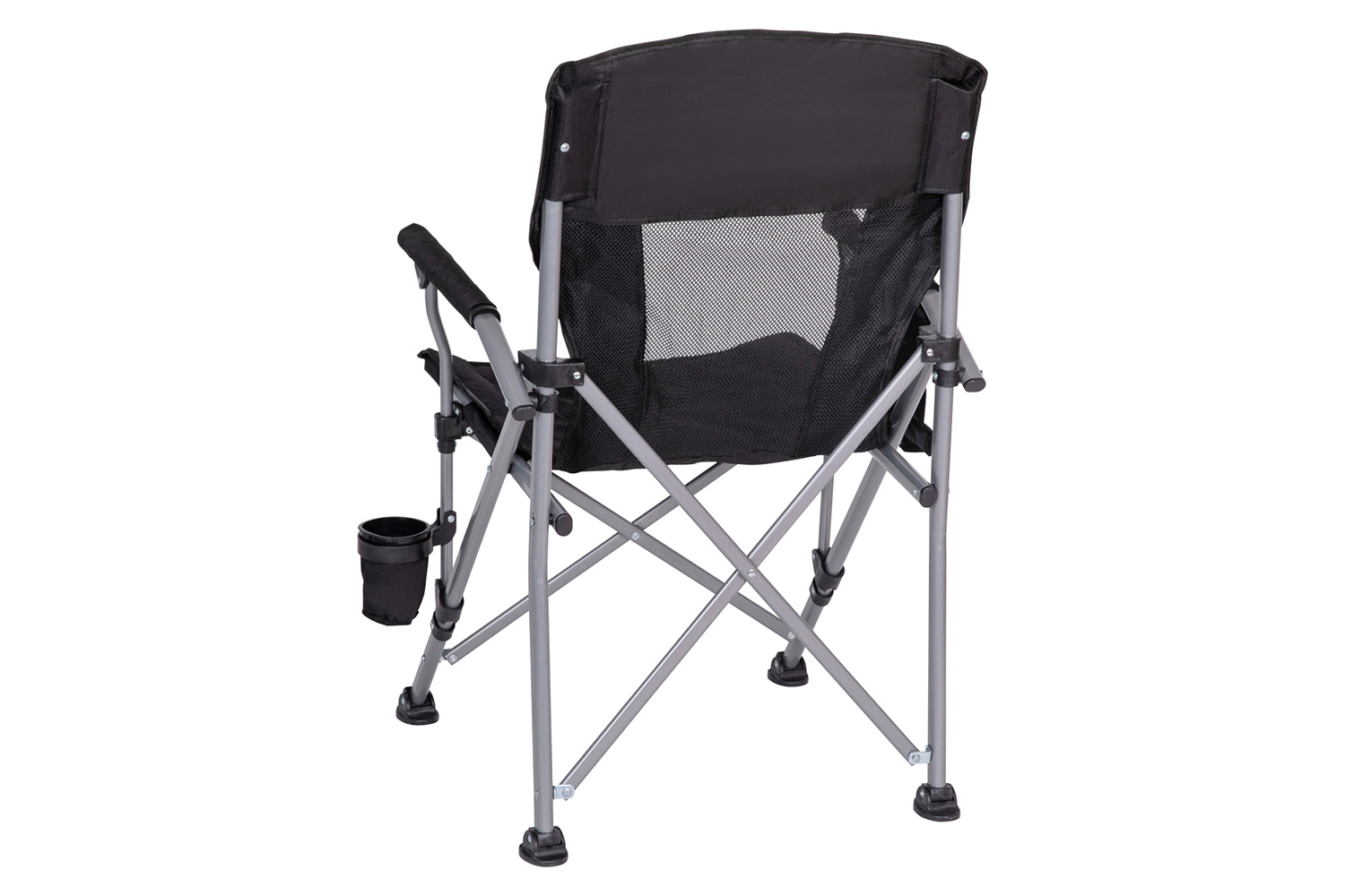 BLNK High Back Folding Heavy Duty Portable Camping Chair with Padded Arms, Cup Holder, Storage Pouch and Extra Wide Carry Bag - Black/Gray