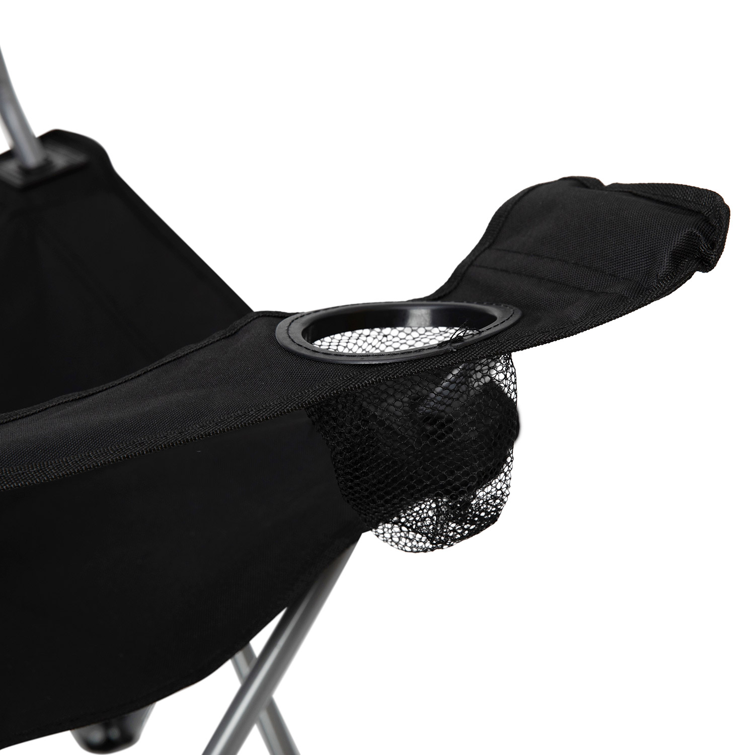 BLNK Quad Folding Camping and Sports Chair with Armrest Cupholder - Black