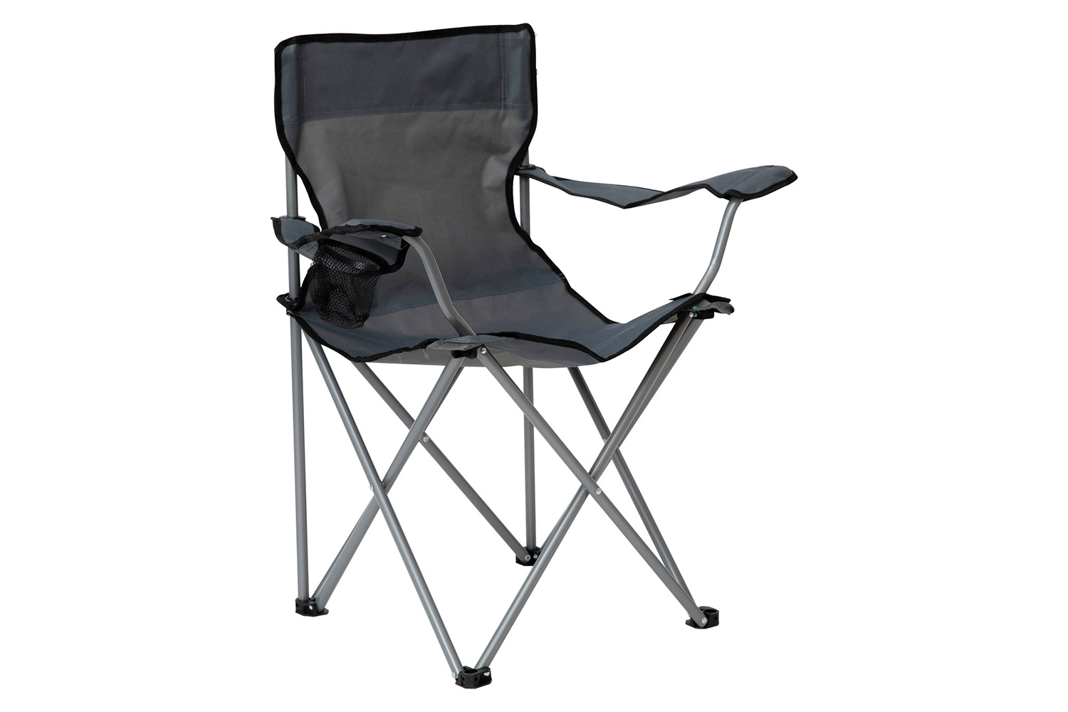 BLNK Quad Folding Camping and Sports Chair with Armrest Cupholder - Gray