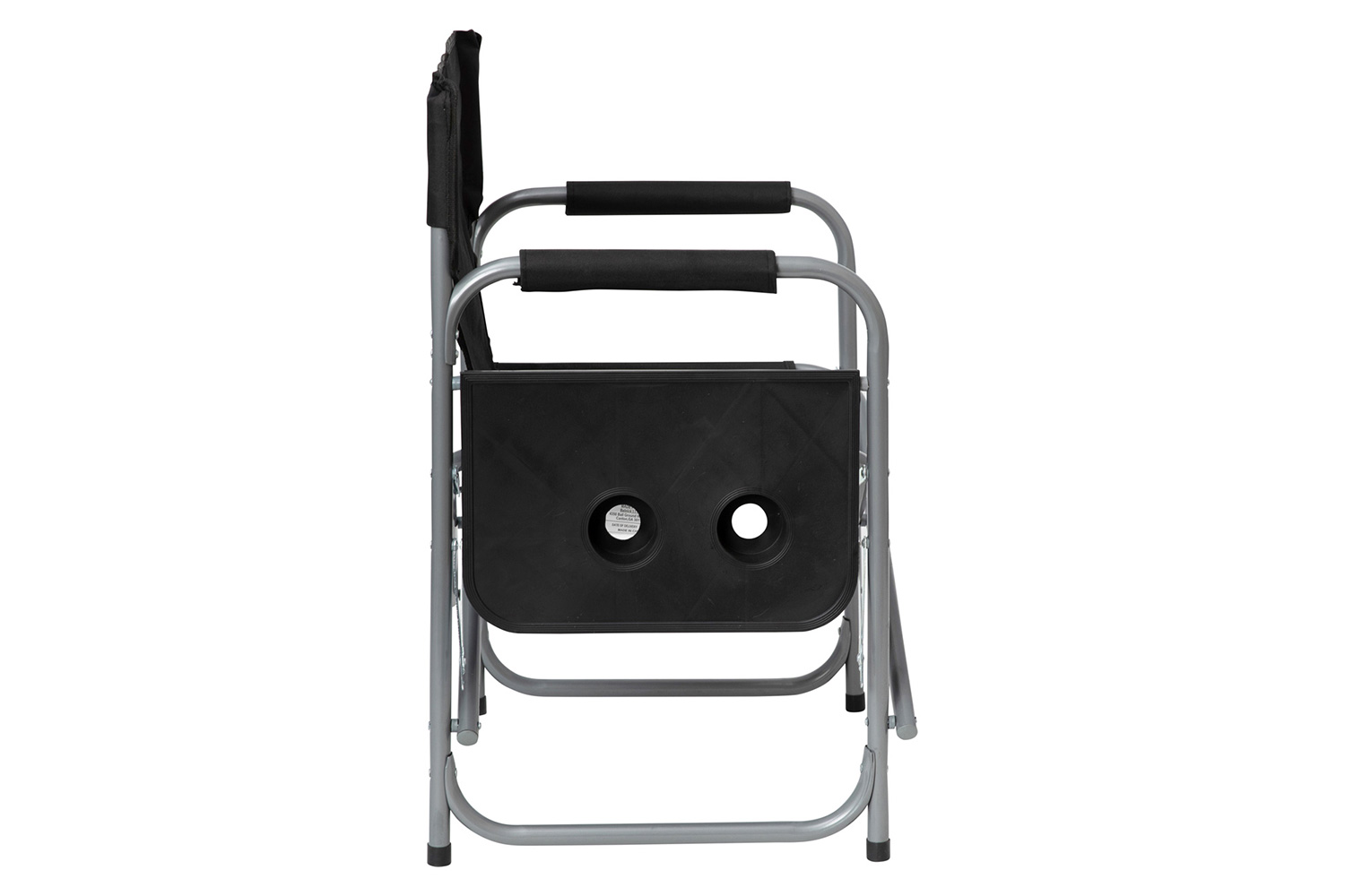 BLNK Benjamin Folding Director's Camping Chair with Side Table and Cup Holder - Black