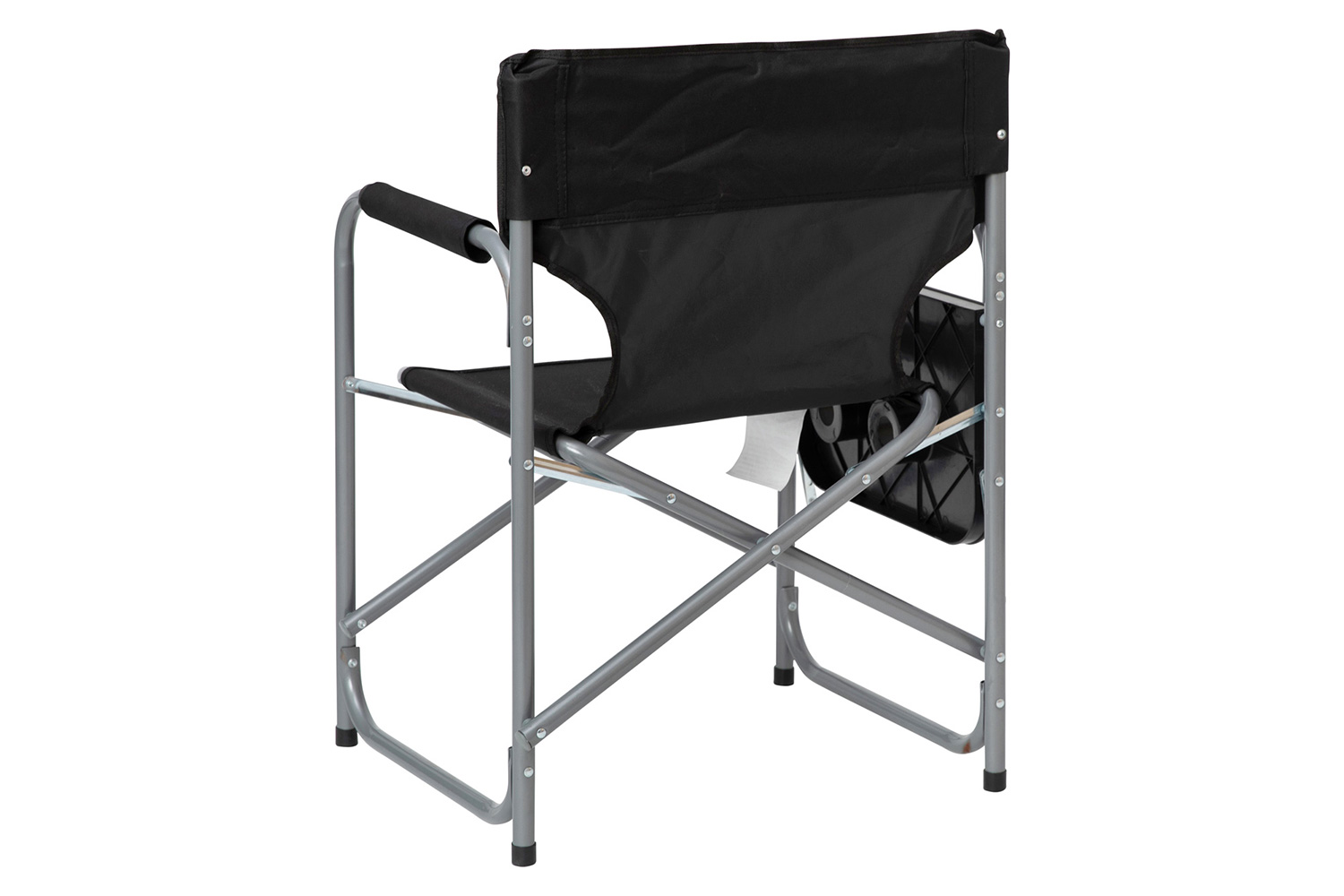 BLNK Benjamin Folding Director's Camping Chair with Side Table and Cup Holder - Black