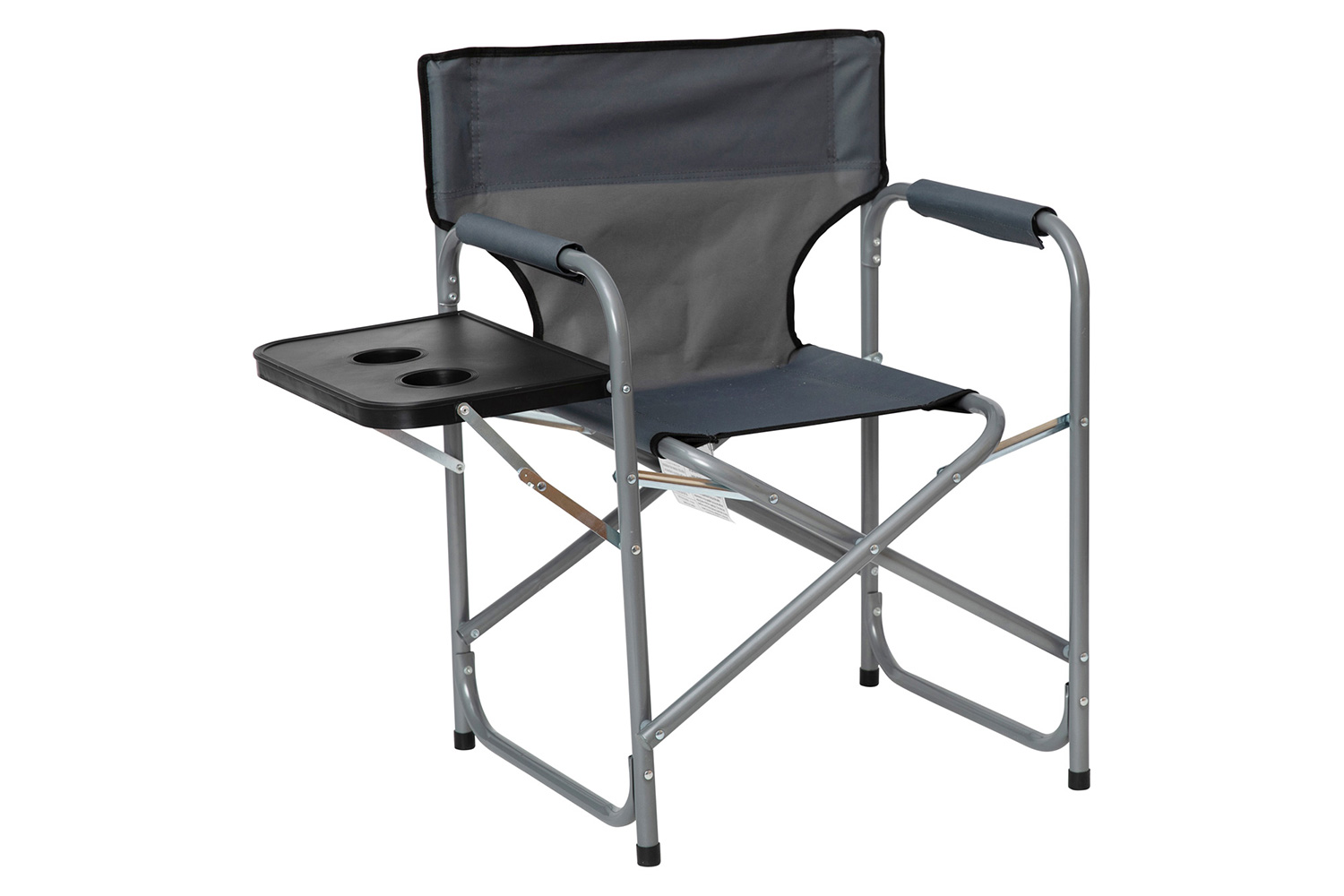 BLNK Benjamin Folding Director's Camping Chair with Side Table and Cup Holder - Gray