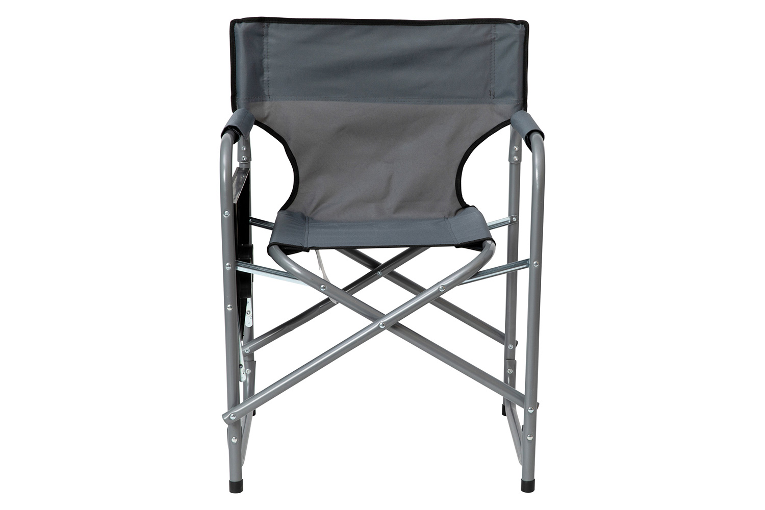 BLNK Benjamin Folding Director's Camping Chair with Side Table and Cup Holder - Gray