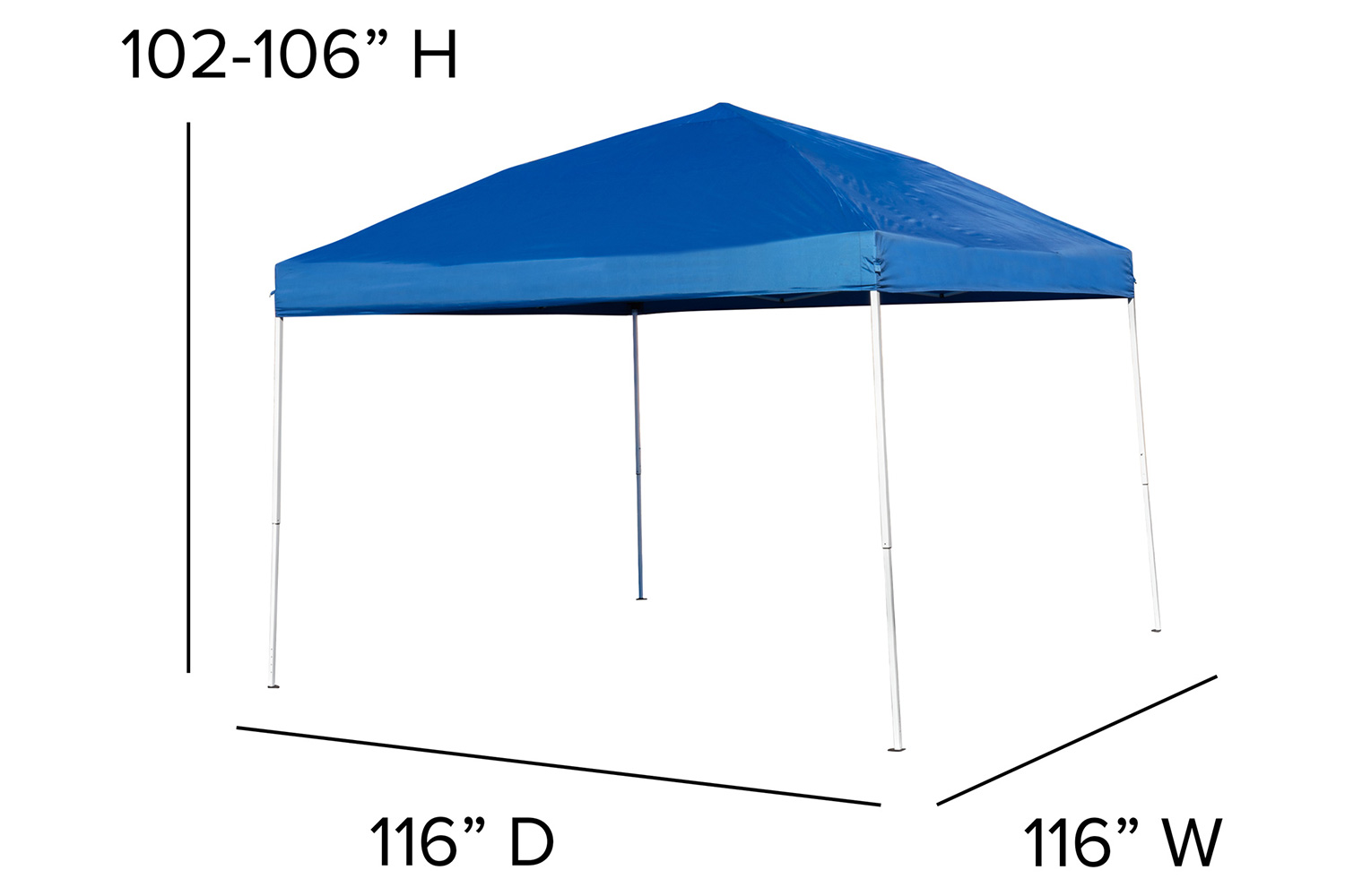 BLNK Harris Outdoor Pop Up Event Slanted Leg Canopy Tent with Carry Bag - Blue, 10'W x 10'L