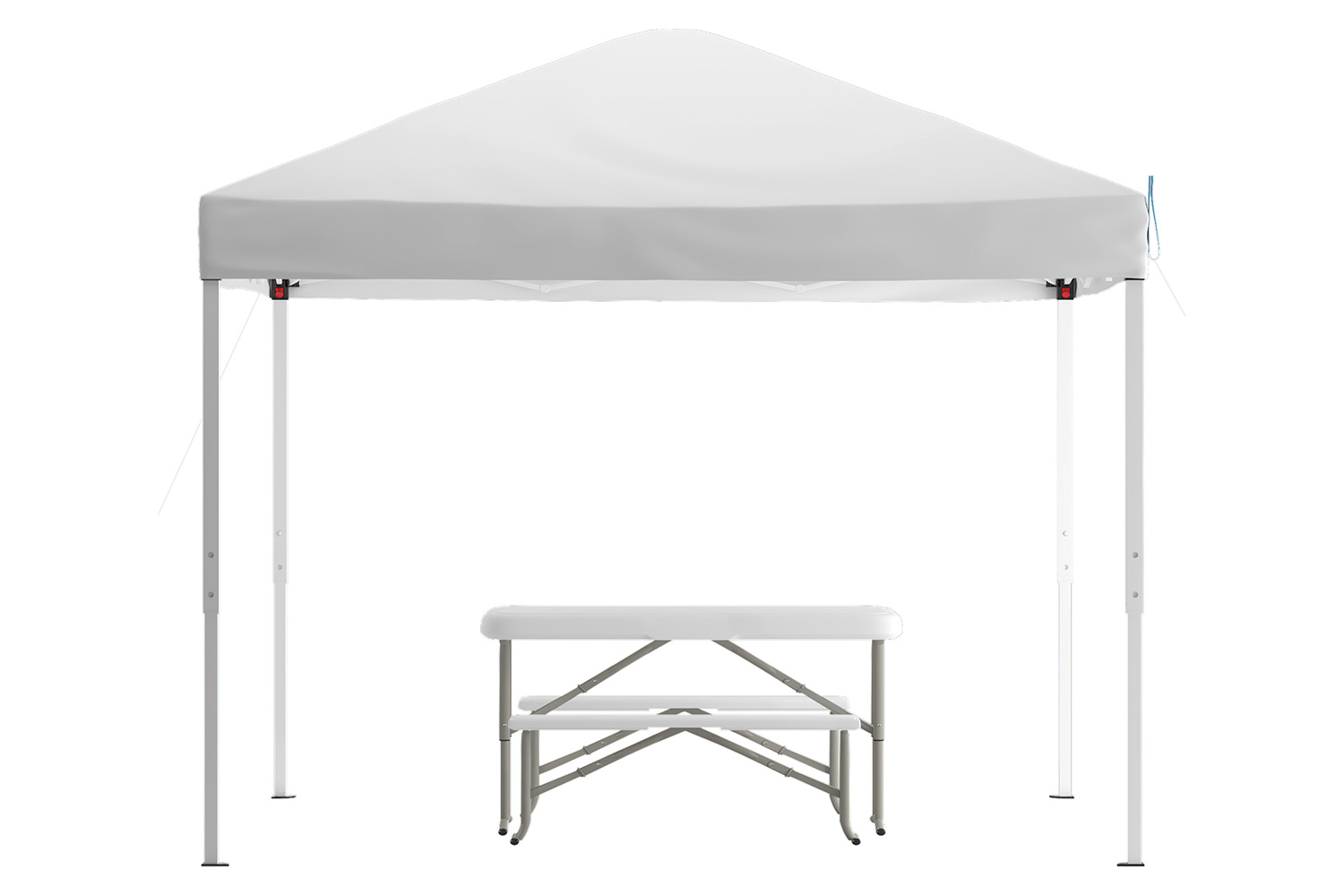 BLNK Knox Pop Up Event Canopy Tent with Carry Bag and Folding Bench Set