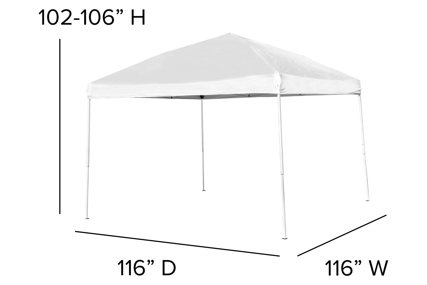 BLNK Knox Pop Up Event Canopy Tent with Carry Bag and Folding Bench Set - White