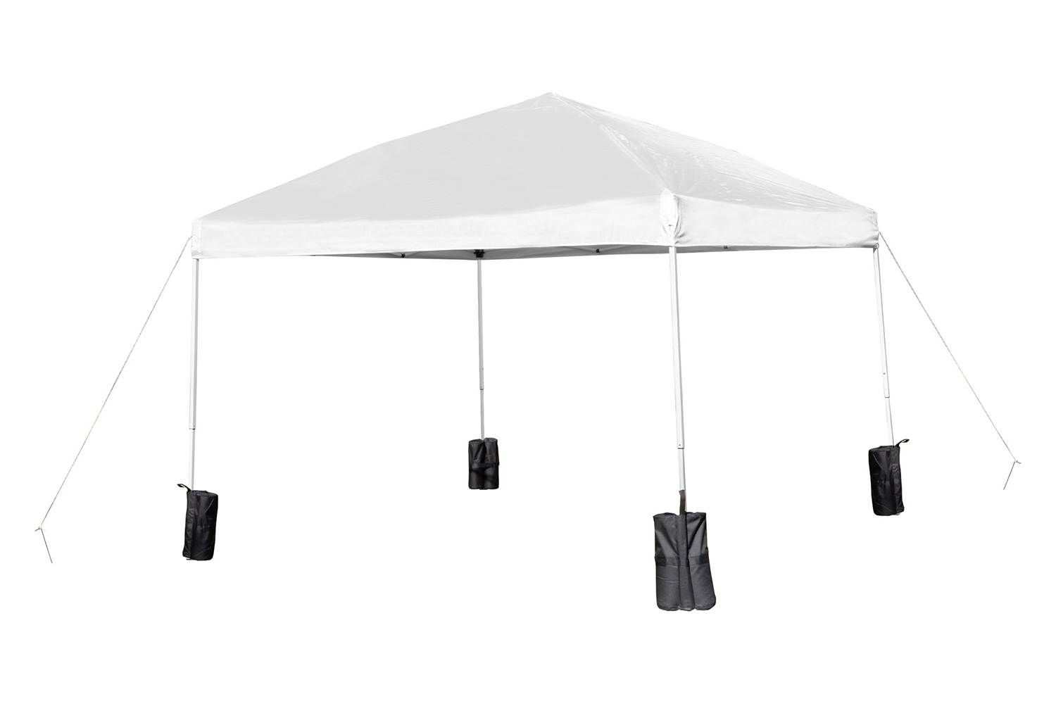 BLNK Harris Pop Up Event Canopy Tent with Wheeled Case and Folding Bench Set - White