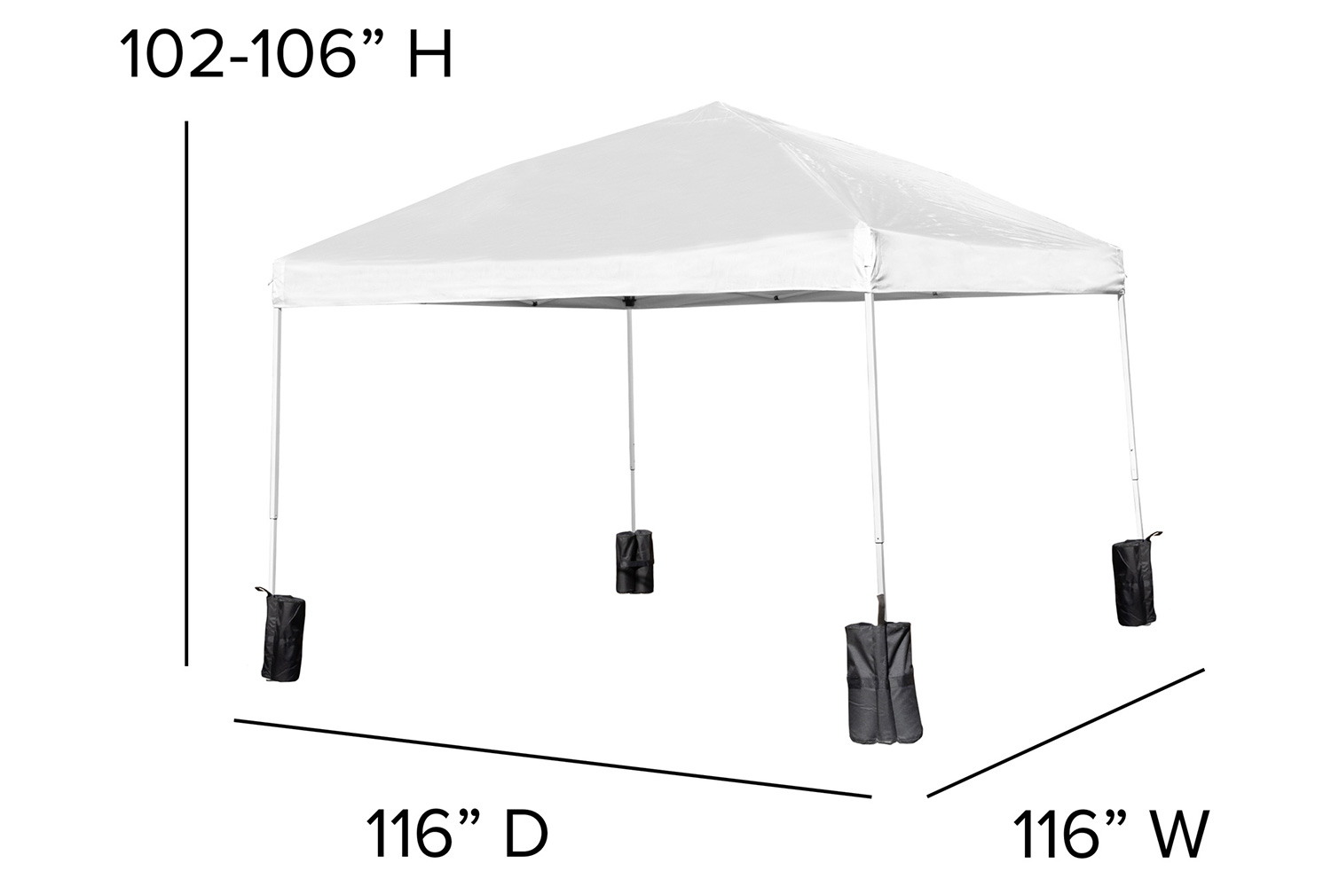 BLNK Harris Pop Up Event Canopy Tent with Wheeled Case and Folding Bench Set - White