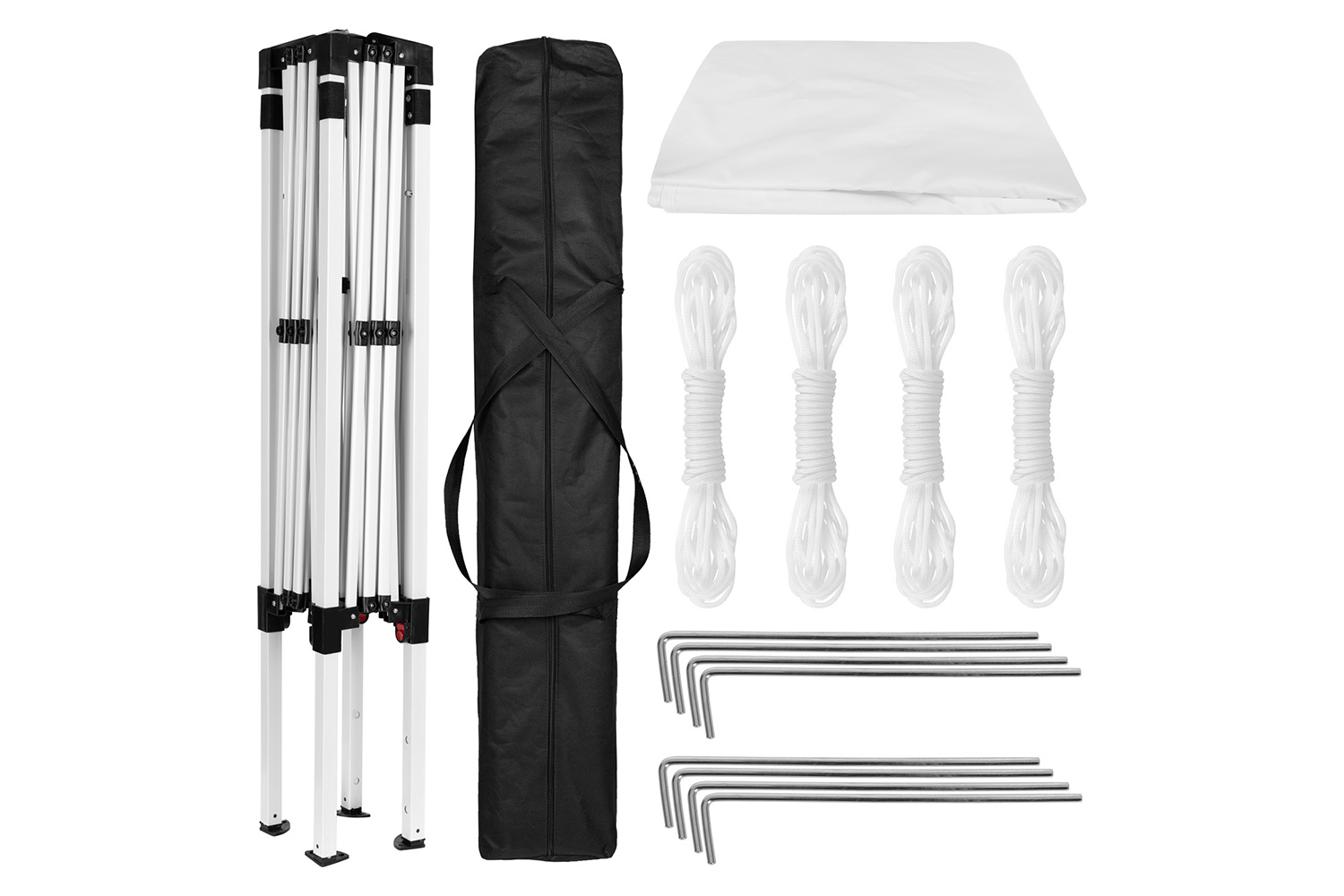 BLNK Harris Outdoor Pop Up Event Slanted Leg Canopy Tent with Carry Bag - White, 8'W x 8'L