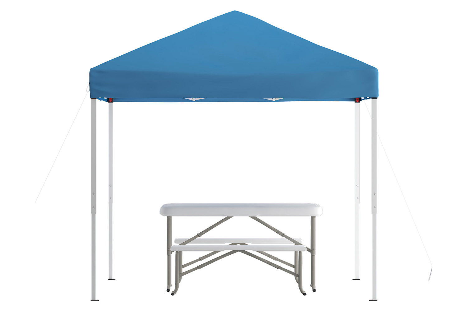 BLNK Kramer Pop Up Event Canopy Tent with Carry Bag and Folding Bench Set - Blue