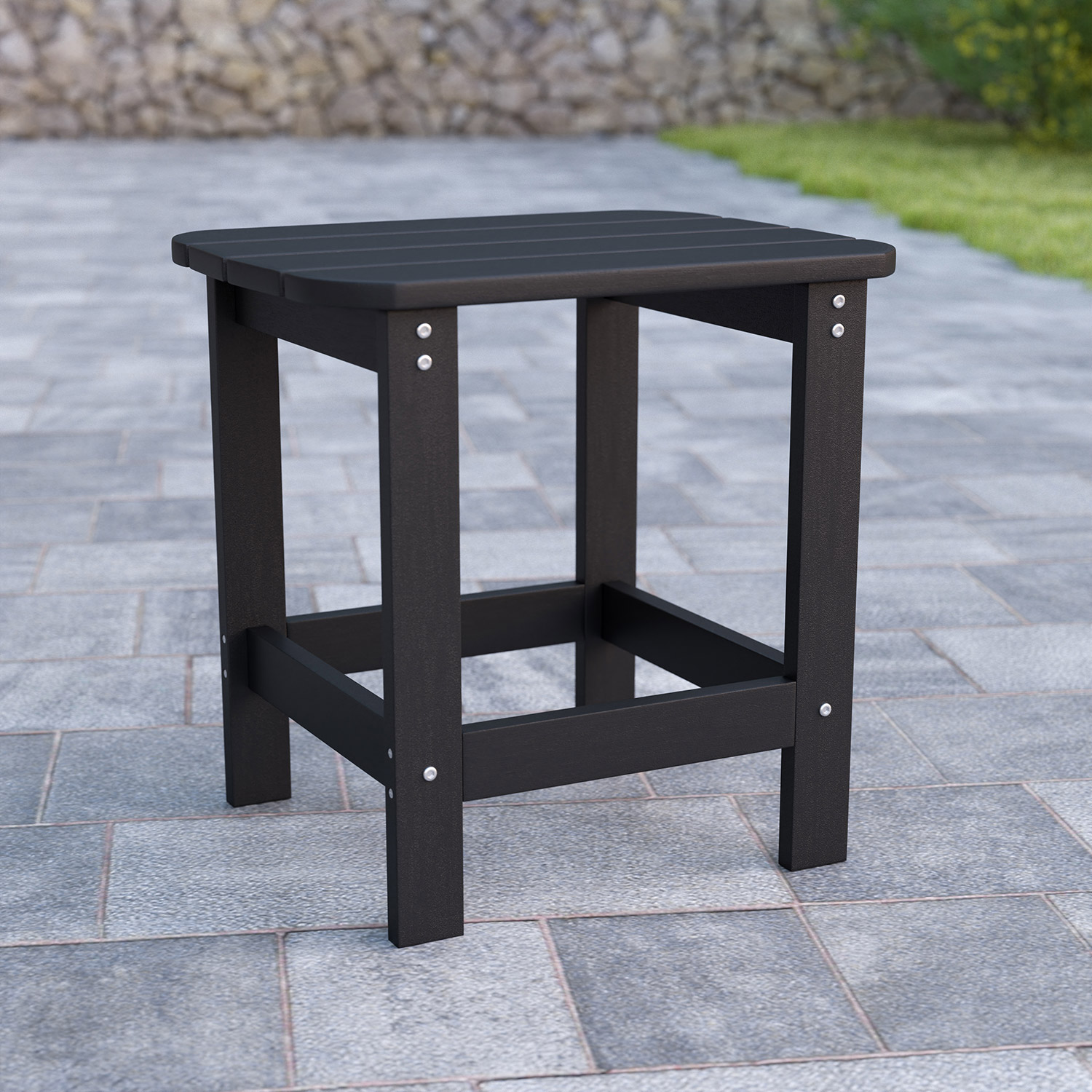 BLNK Charlestown Commercial All-Weather Poly Resin Wood Adirondack Side Table